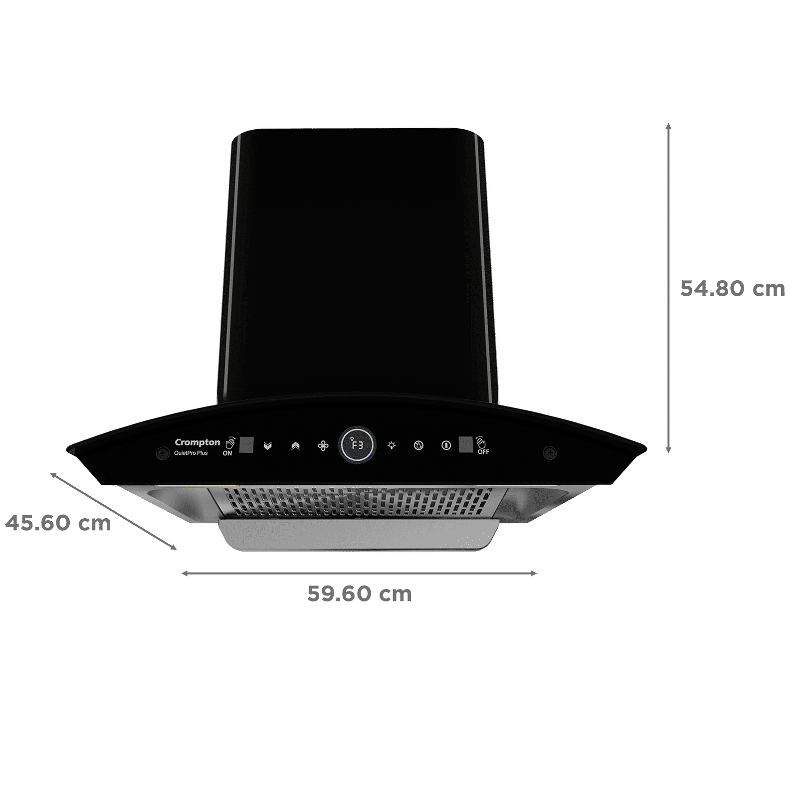 Crompton QuietPro Plus 60cm 1600m3/hr Ducted Auto Clean Wall Mounted Chimney with Gesture Control (Black)_2