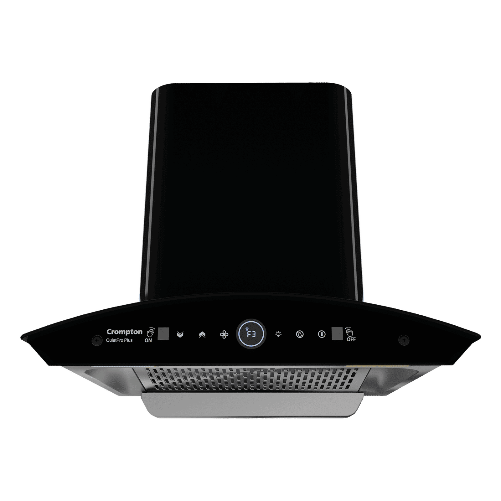 Crompton QuietPro Plus 60cm 1600m3/hr Ducted Auto Clean Wall Mounted Chimney with Gesture Control (Black)_1