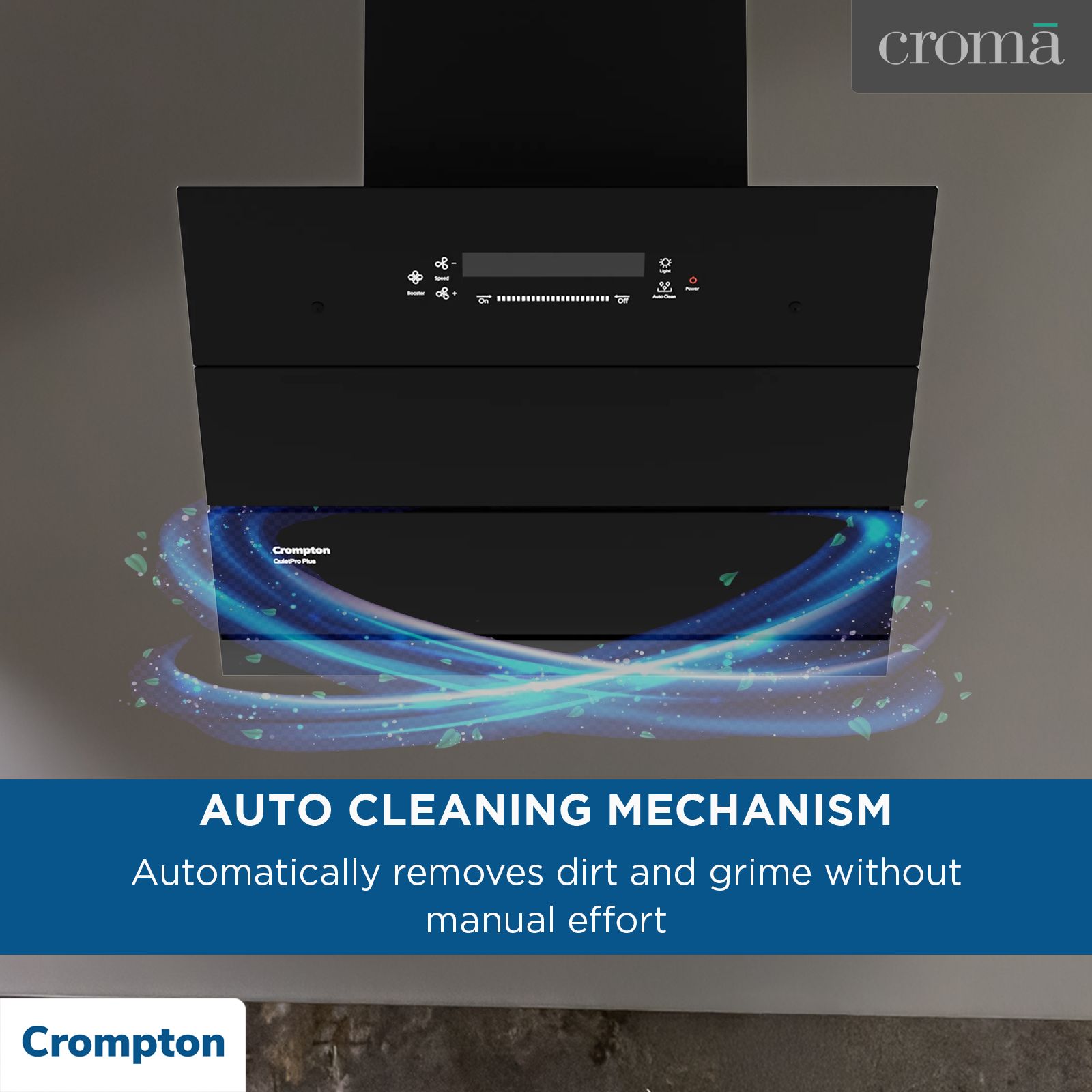 Crompton QuietPro Plus 60cm 1700m³/hr Ducted Auto Clean Wall Mounted Chimney with Gesture Control (Black)_17