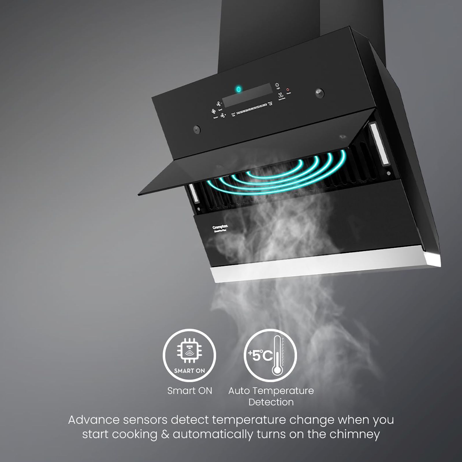 Crompton QuietPro Plus 60cm 1700m³/hr Ducted Auto Clean Wall Mounted Chimney with Gesture Control (Black)_20