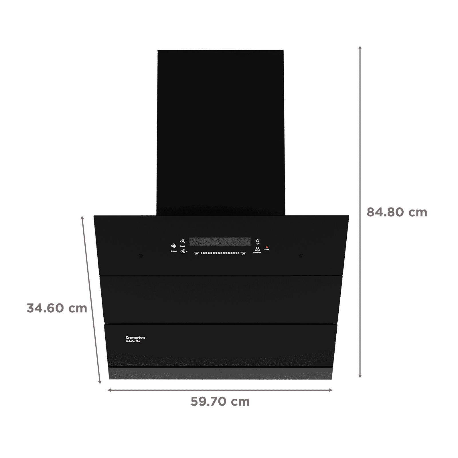 Crompton QuietPro Plus 60cm 1700m³/hr Ducted Auto Clean Wall Mounted Chimney with Gesture Control (Black)_2