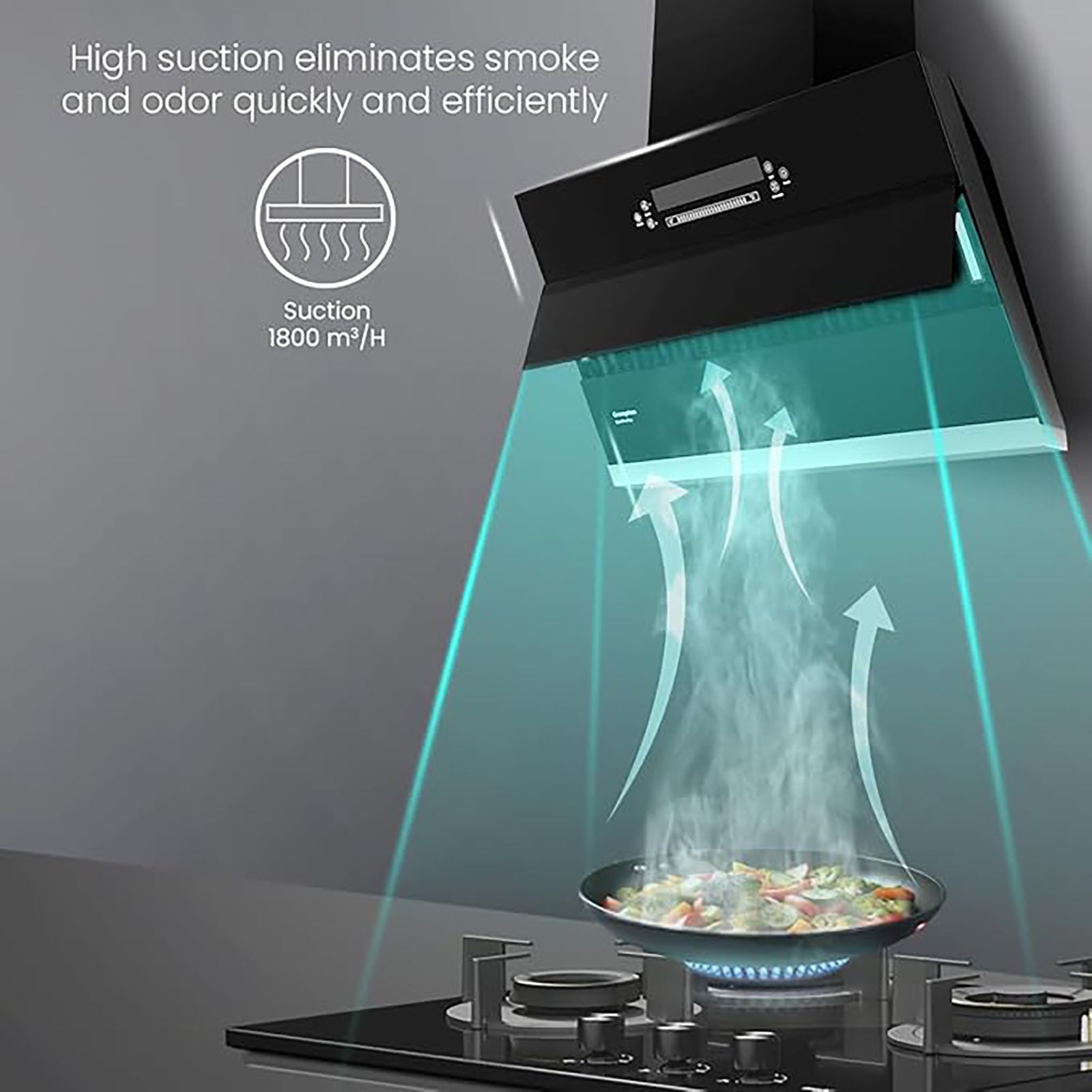 Crompton QuietPro Plus 75cm 1800m³/hr Ducted Auto Clean Wall Mounted Chimney with Gesture Control (Black)_14