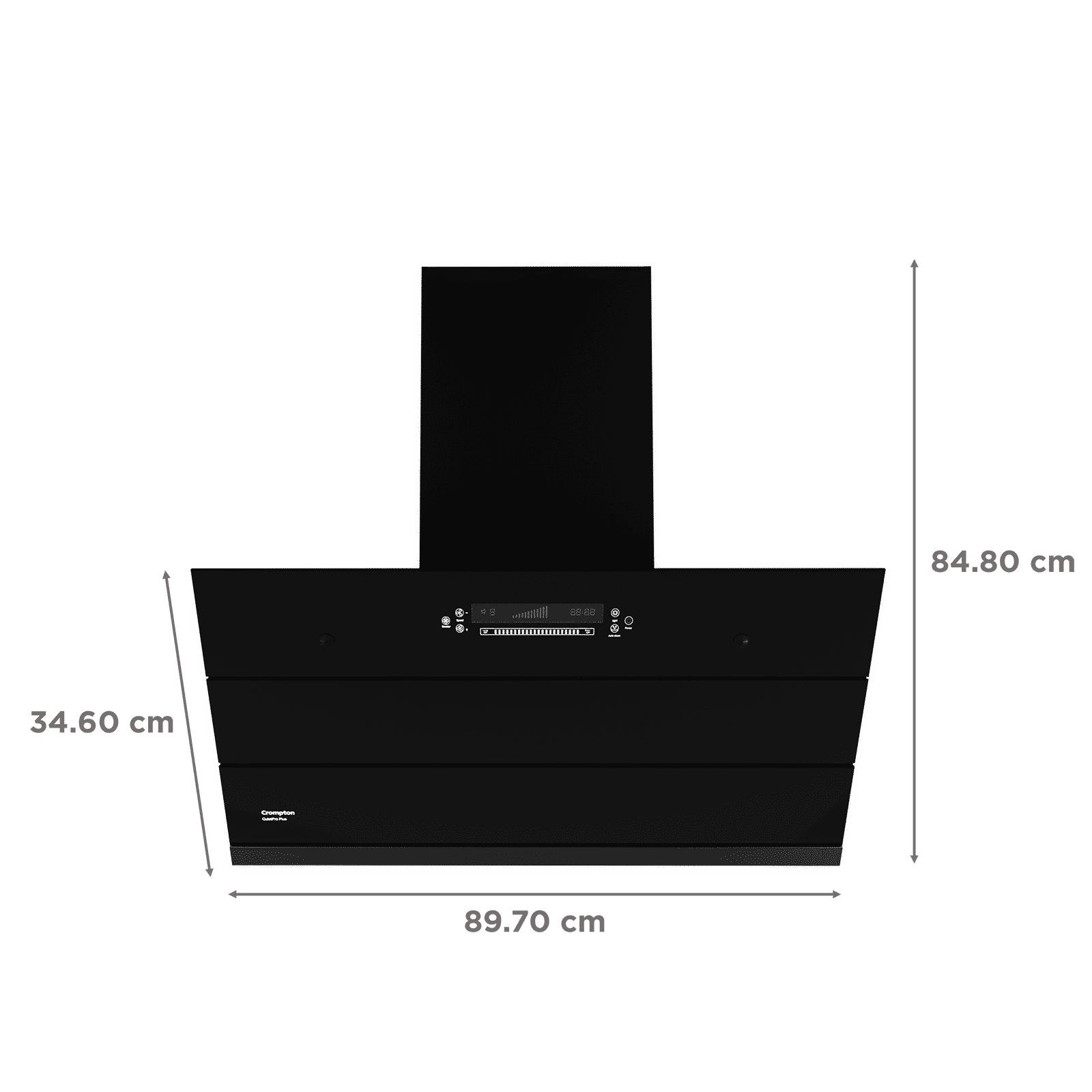 Crompton QuietPro Plus 90cm 1800m³/hr Ducted Auto Clean Wall Mounted Chimney with Gesture Control (Black)_2