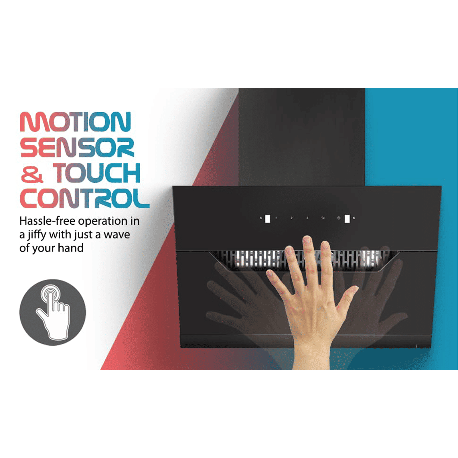 elica EFL 207 HAC LTW VMS 90cm 1350m3/hr Ductled Auto Clean Wall Mounted Chimney with Motion Sensor Control (Black)_11