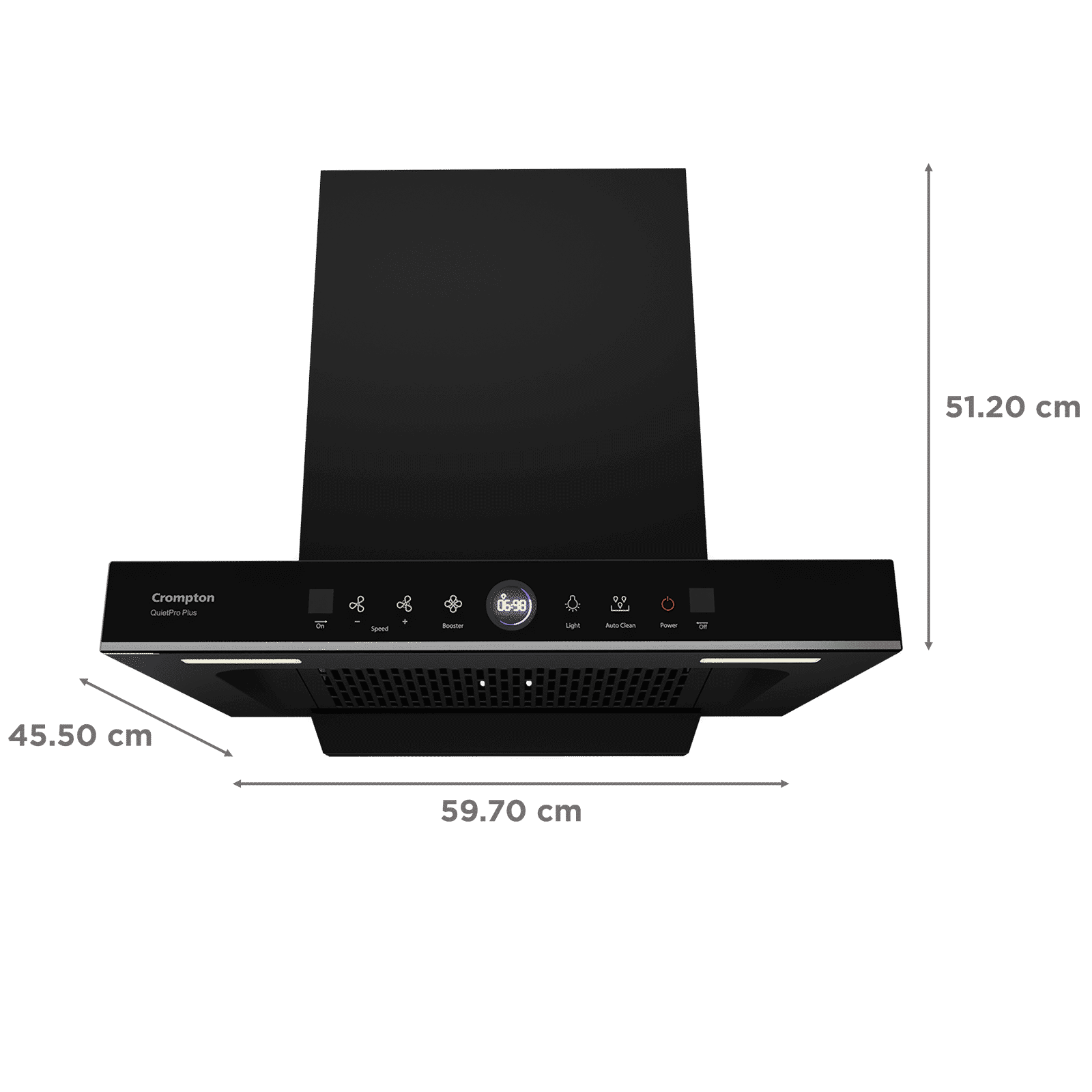 Crompton QuietPro Plus 60cm 1482m³/hr Ducted Auto Clean Wall Mounted Chimney with Gesture Control (Midnight Black)_2