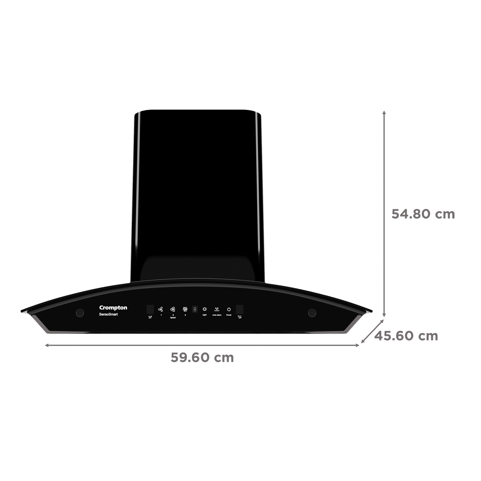 Crompton SensoSmart 60cm 1416m³/hr Ducted Auto Clean Wall Mounted Chimney with Gesture Control (Midnight Black)_2