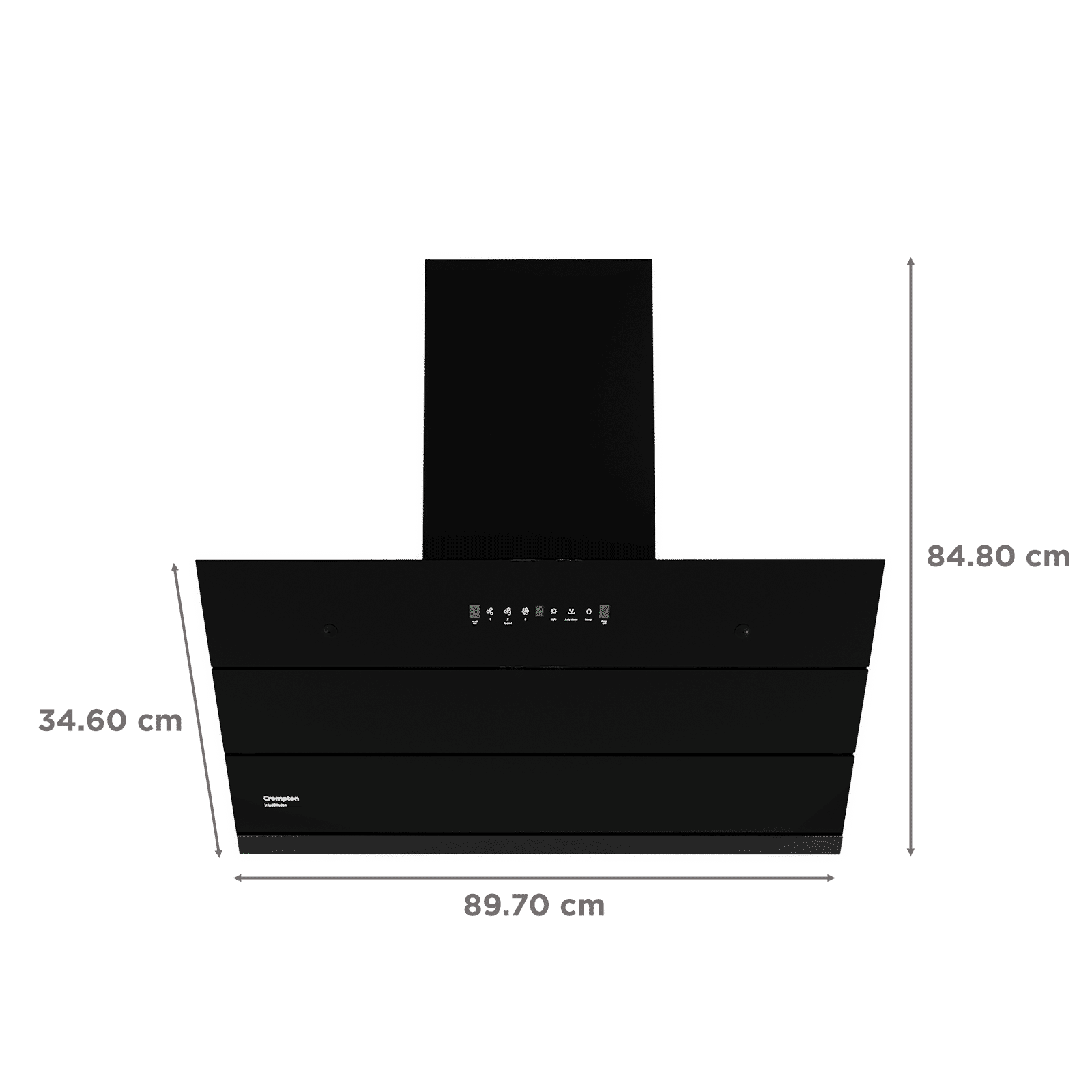 Crompton IntelliMotion 90cm 1587m³/hr Ducted Auto Clean Wall Mounted Chimney with Gesture Control (Black)_2