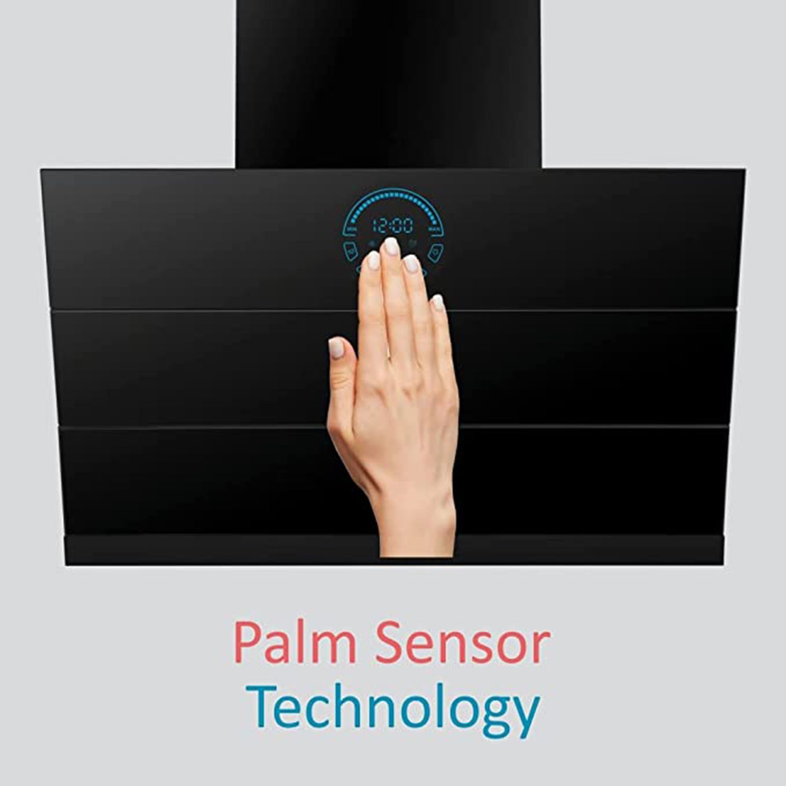 elica EFL S 108 HAC LTW VMS 60 60cm 1350m³/hr Ducted Auto Clean Wall Mounted Chimney with Palm Sensor (Matte Black)_6