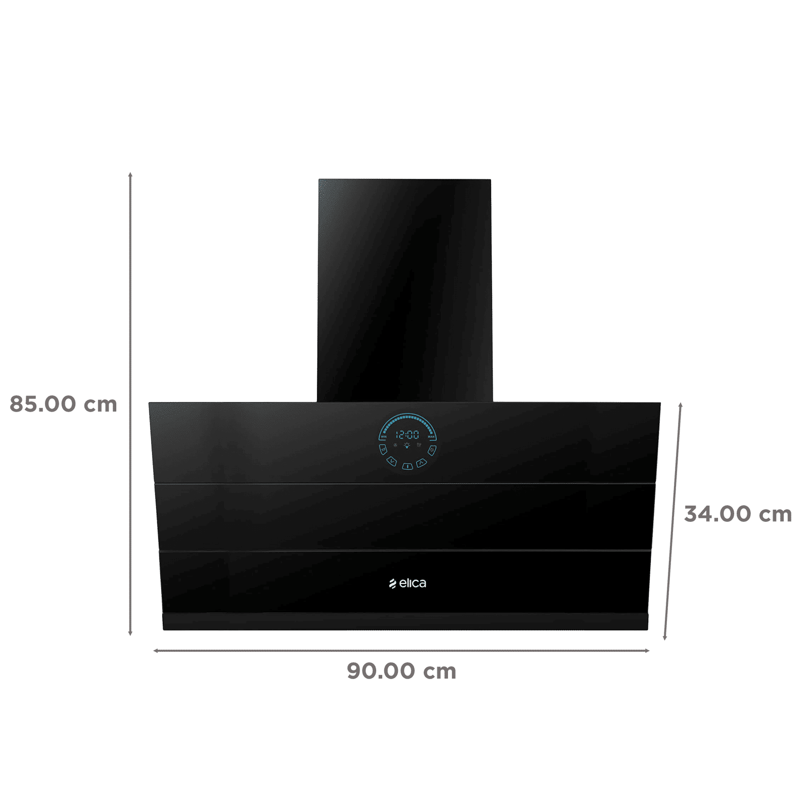 elica EFL 108 HAC LTW VMS 90cm 1350m3/hr Ducted Auto Clean Wall Mounted Chimney with Palm Sensor Control (Black)_2