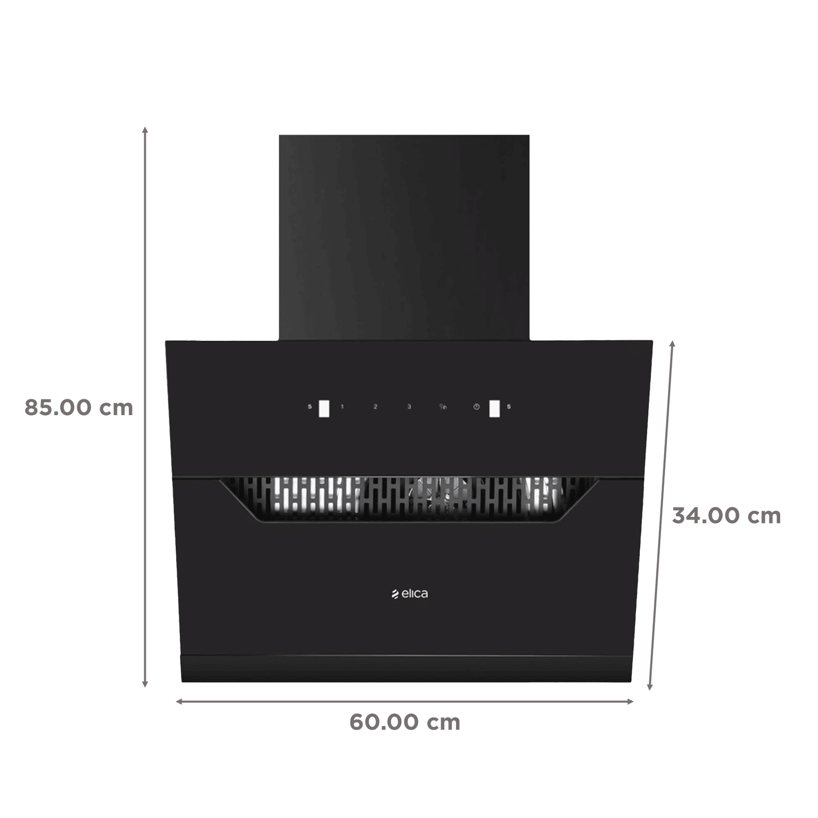 elica Kitchenhood 60cm 1350m3/hr Ducted Auto Clean Wall Mounted Chimney with Motion Sensor Control (Black)_2