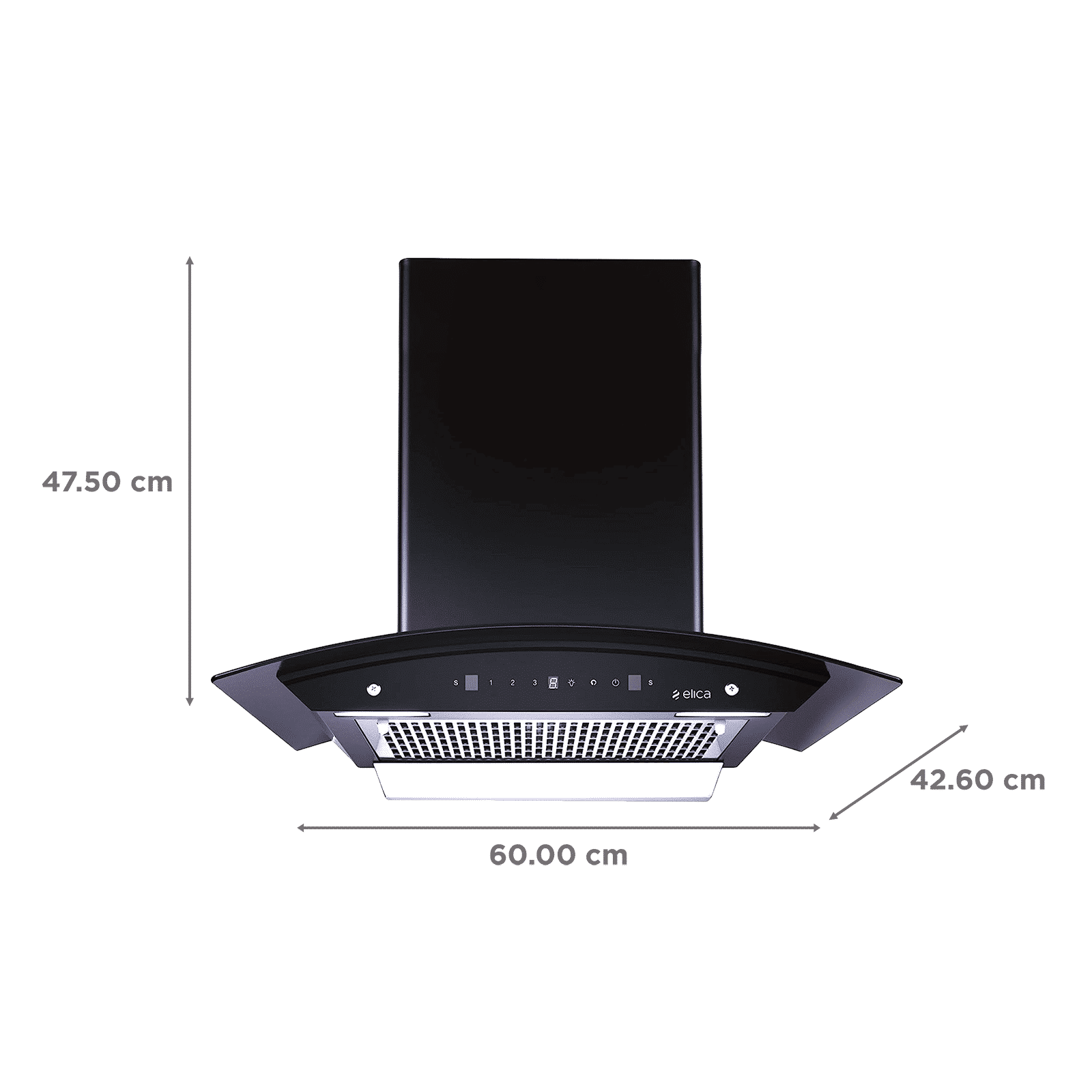 elica WDFL 606 HAC LTW MS NERO 60cm 1200m3/hr Ducted Auto Clean Wall Mounted Chimney with Motion Sensor Control (Black)_2