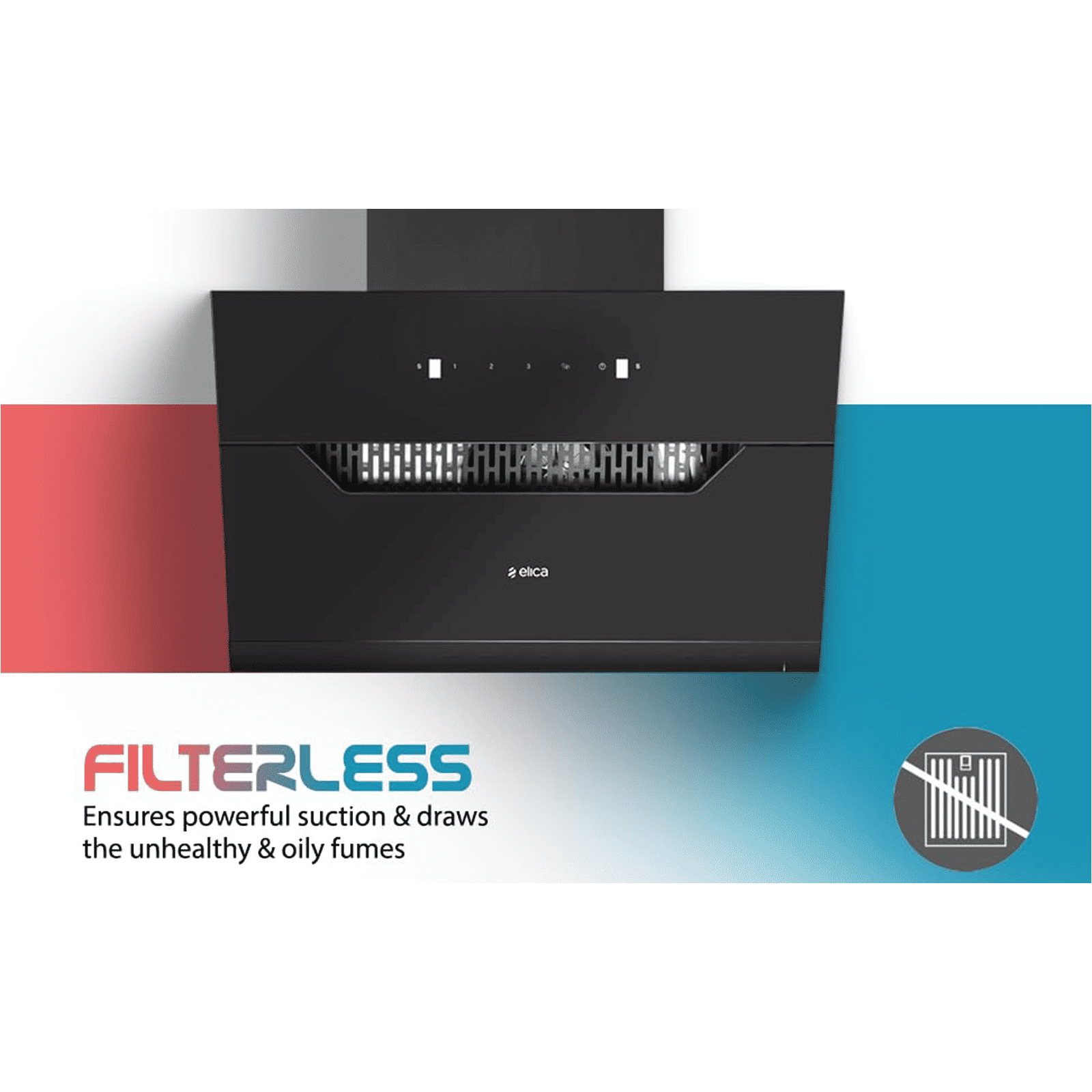 elica Kitchenhood 90cm 1350m3/hr Ducted Auto Clean Wall Mounted Chimney with Motion Sensor Control (Dark Grey)_5