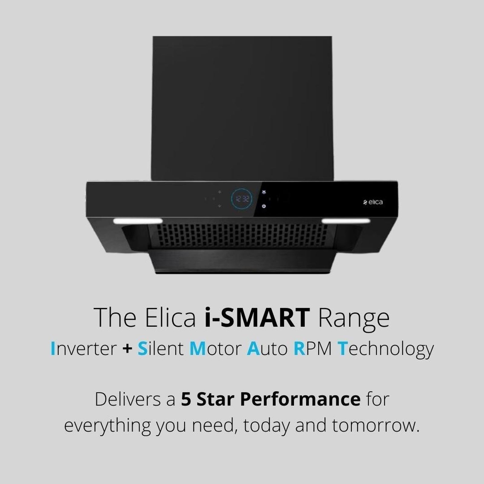 elica ISMART SPOT FL HAC 60 LTW NERO 60cm 2300m³/hr Ducted Auto Clean Wall Mounted Chimney with Motion Sensor Control (Black)_6