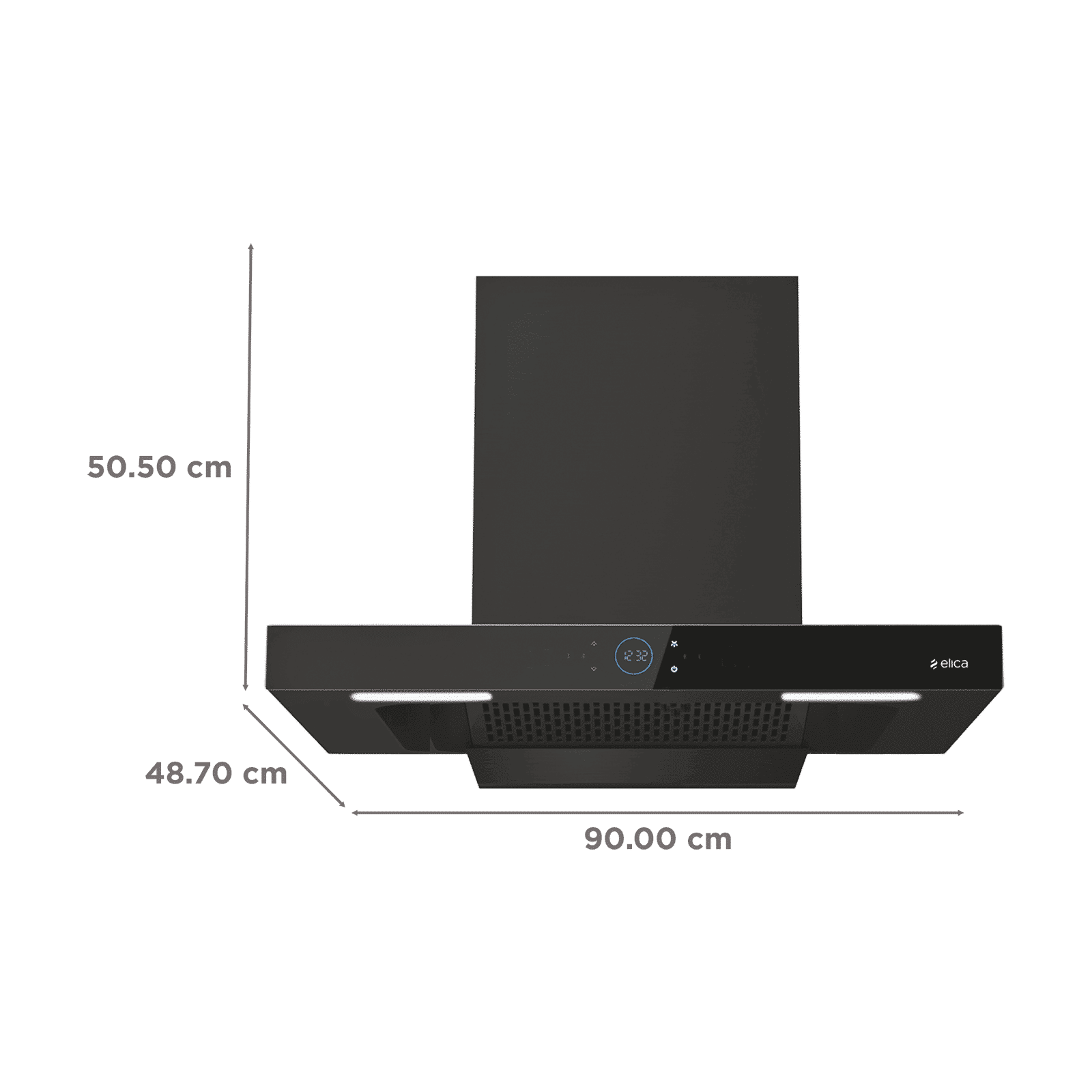 elica ISMART SPOT FL HAC 90 LTW NERO 90cm 1200m3/hr Ducted Auto Clean Wall Mounted Chimney with Motion Sensor Technology_2