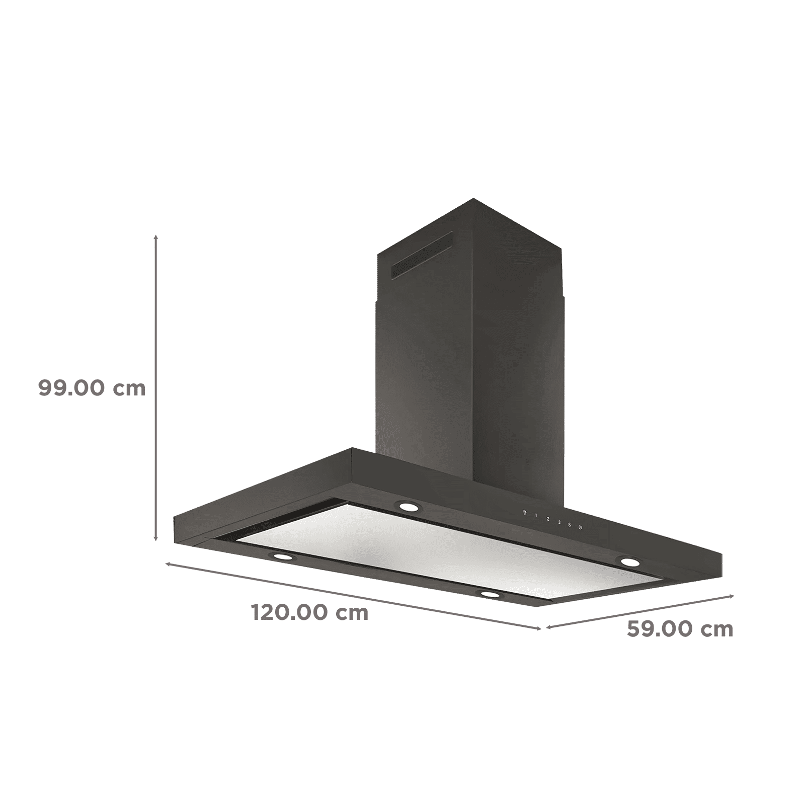 elica METEORITE ISLAND EDS PLUS 120cm 1220m3/hr Ducted Ceiling Mounted With 30% Noise Reduction (Black)_3