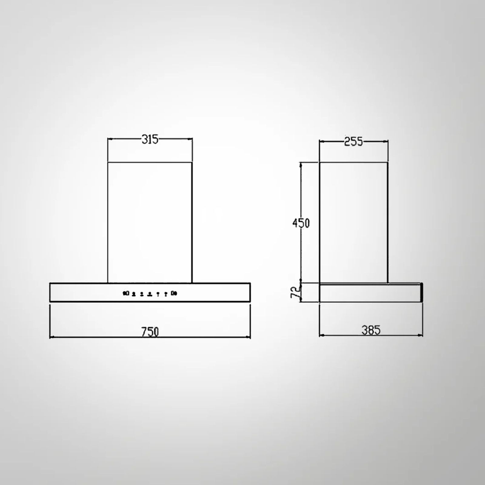 KAFF CASTO 75 DC 75cm 1480m³/hr Ductless Auto Clean Wall Mounted Chimney with BLDC Motor (Black)_5
