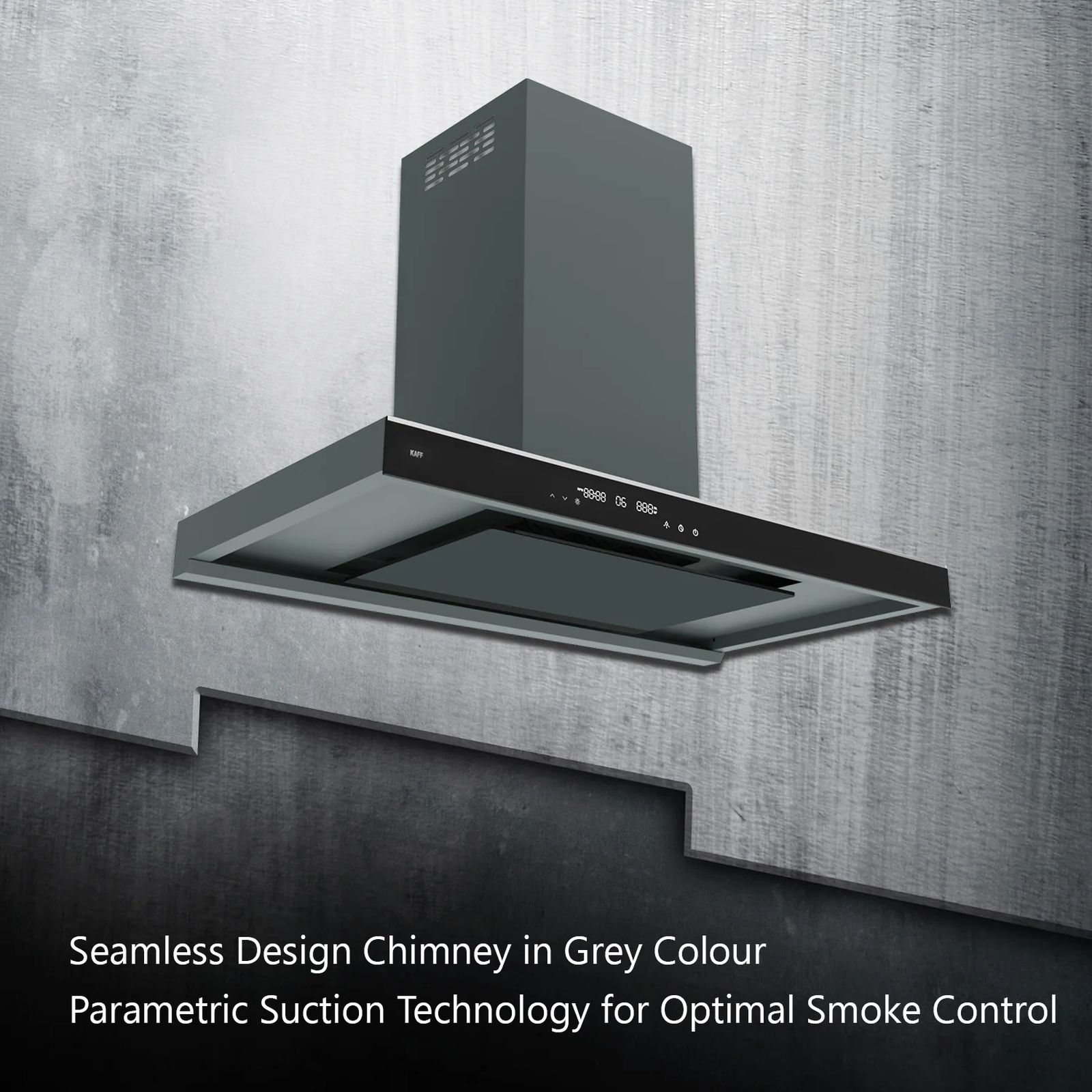 KAFF MISSONI 90 90cm 1280m³/hr Ducted Auto Clean Wall Mounted Chimney with Parametric Suction Technology (Black)_6