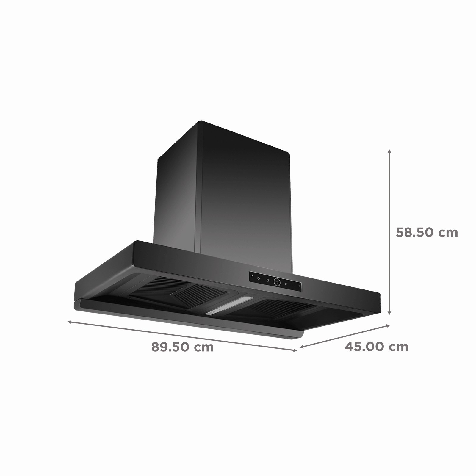 KAFF HAGEN 90 90cm 1480m³/hr Ducted Auto Clean Wall Mounted Chimney with Multi Angular Extraction (Black) _2