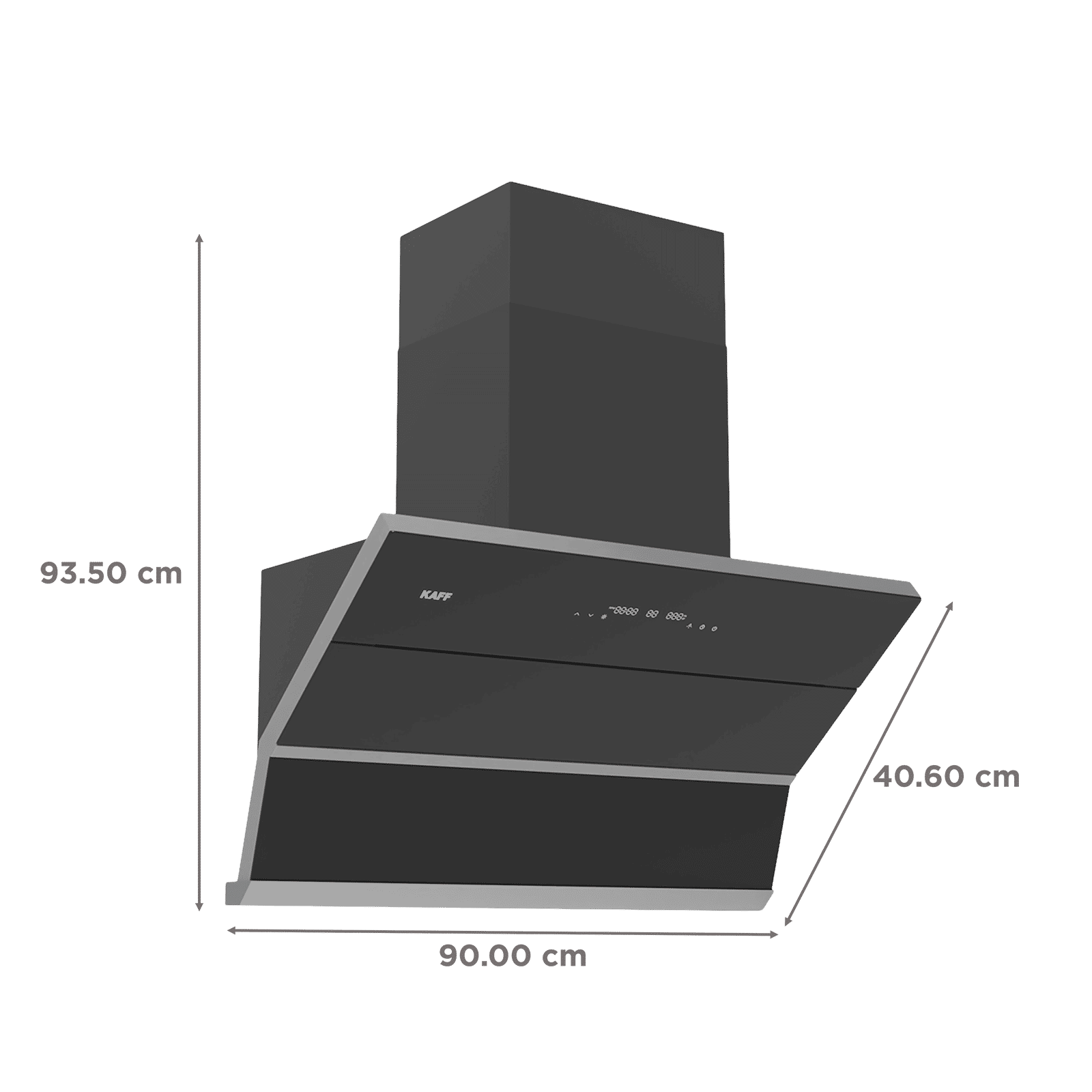 KAFF FALCON DX 90 90cm 1280m³/hr Ducted Auto Clean Wall Mounted Chimney with BLDC Motor (Black)_2