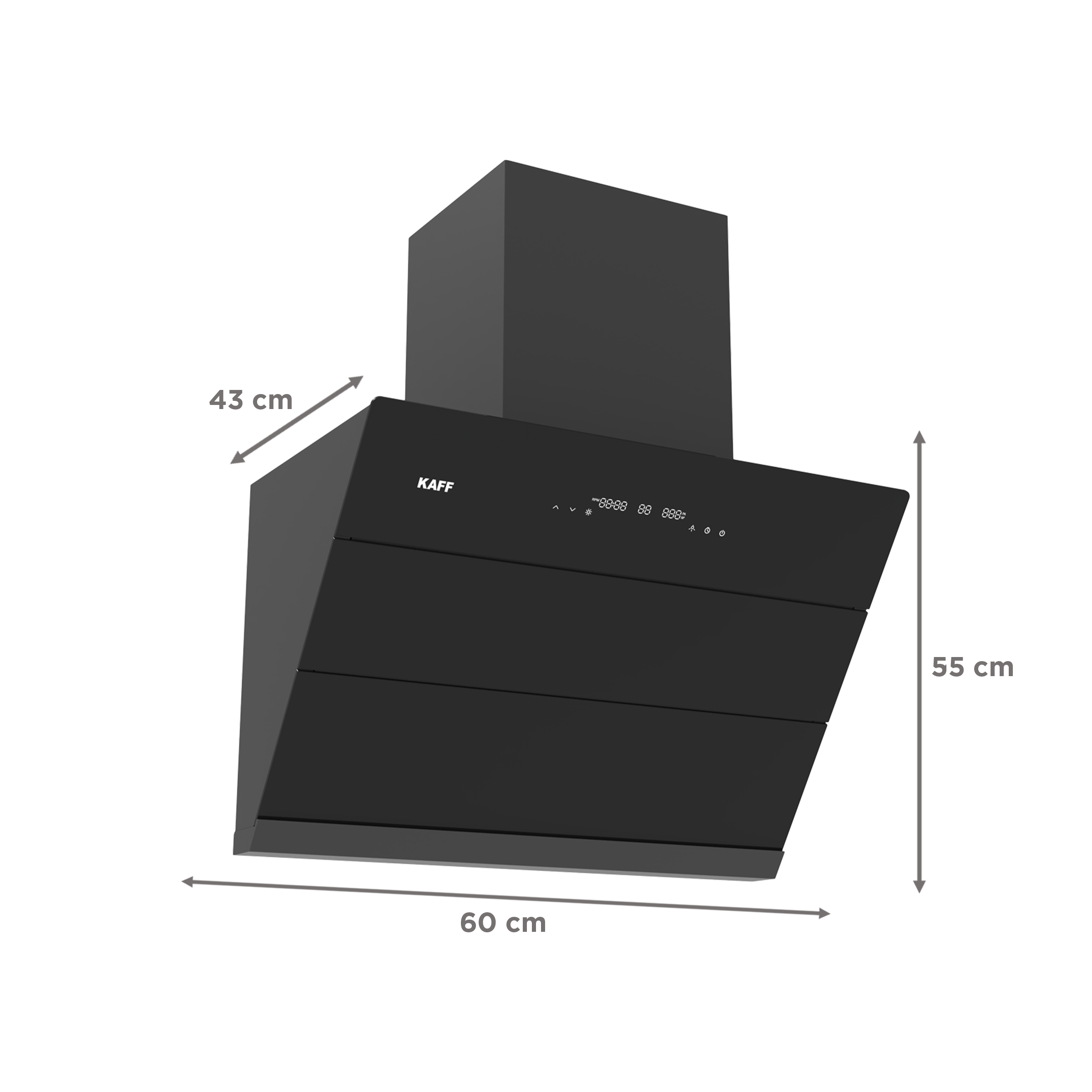 KAFF ALBURY60DC 60cm 1280m³/hr Ducted Auto Clean Wall Mounted Chimney with BLDC Motor (Black)_2