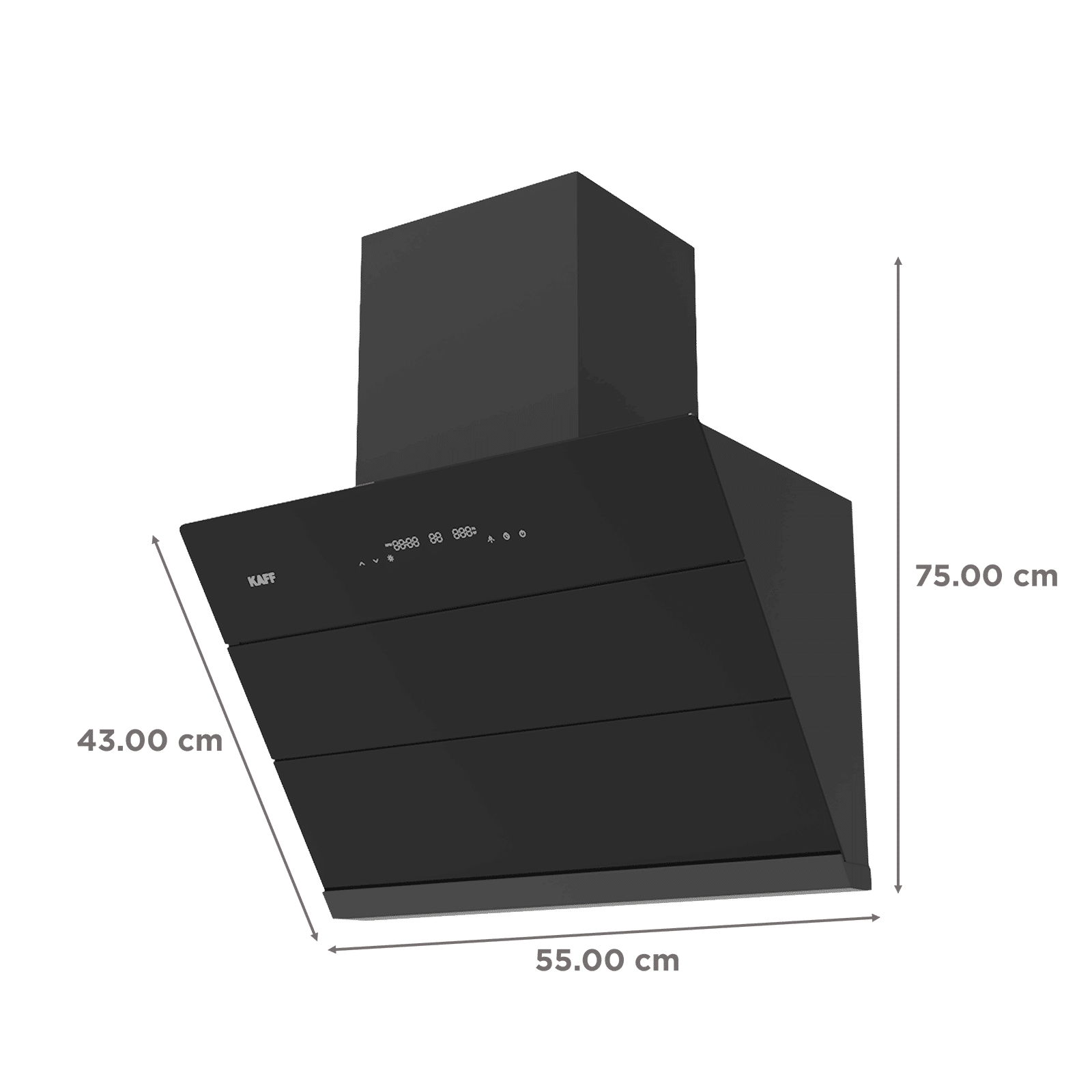 KAFF ALBURY75DC 75cm 1280m³/hr Ducted Auto Clean Wall Mounted Chimney with BLDC Motor (Black)_2
