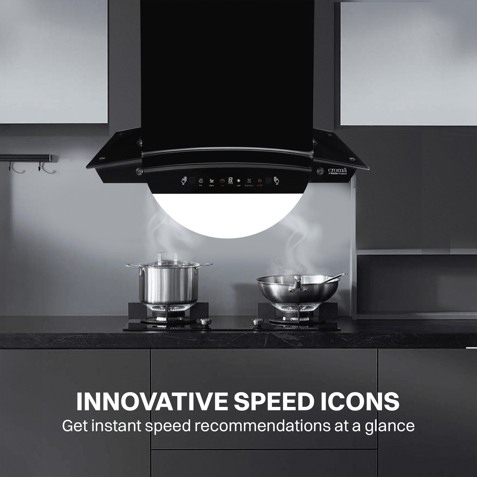 Croma AG1109 60cm 1600m³/hr Ducted Auto Clean Wall Mounted Chimney with Motion Sensor Control (Black)_14