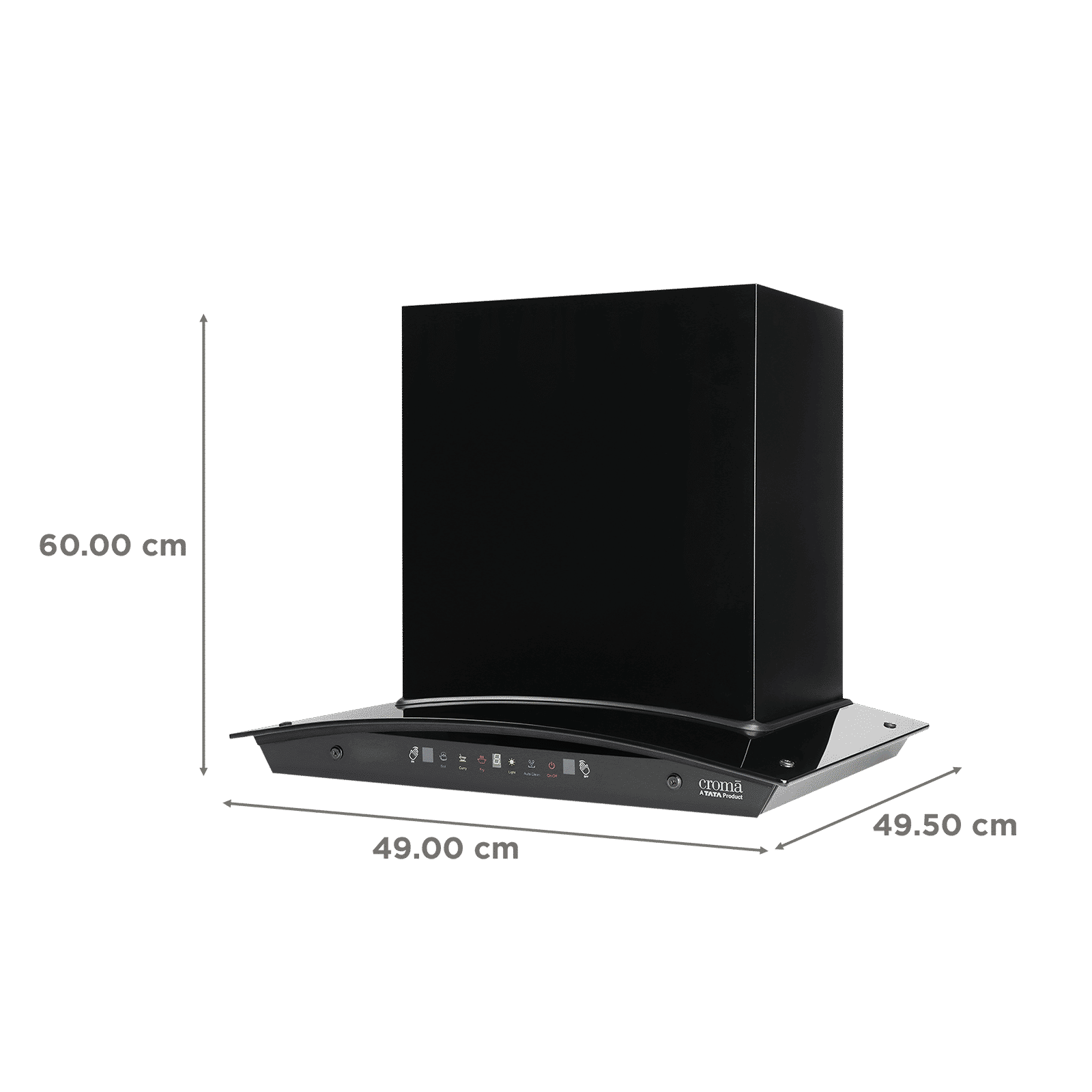 Croma AG1109 60cm 1600m³/hr Ducted Auto Clean Wall Mounted Chimney with Motion Sensor Control (Black)_2