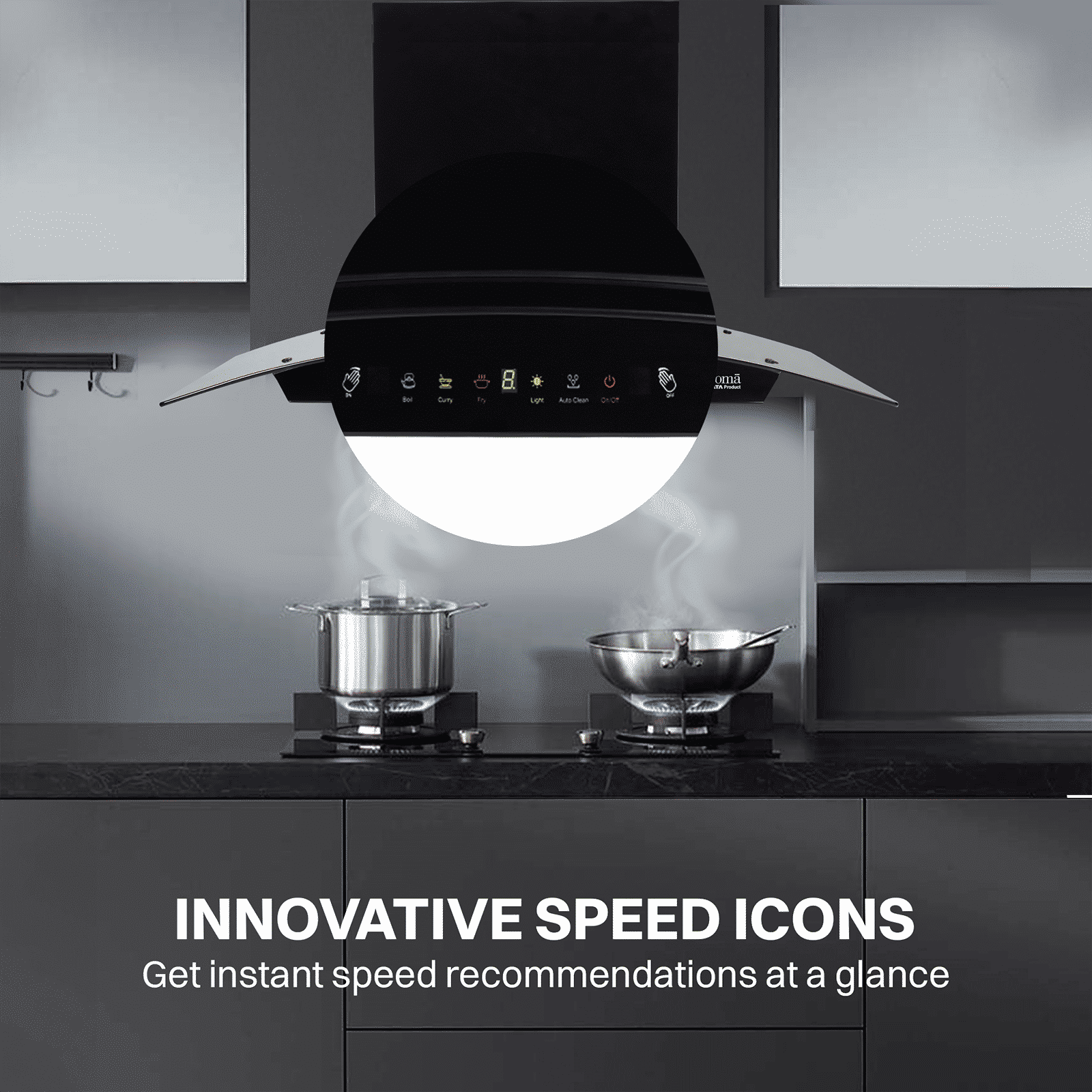 Croma AG1110 90cm 1800m³/hr Ducted Auto Clean Wall Mounted Chimney with Motion Sensor Control (Black)_14