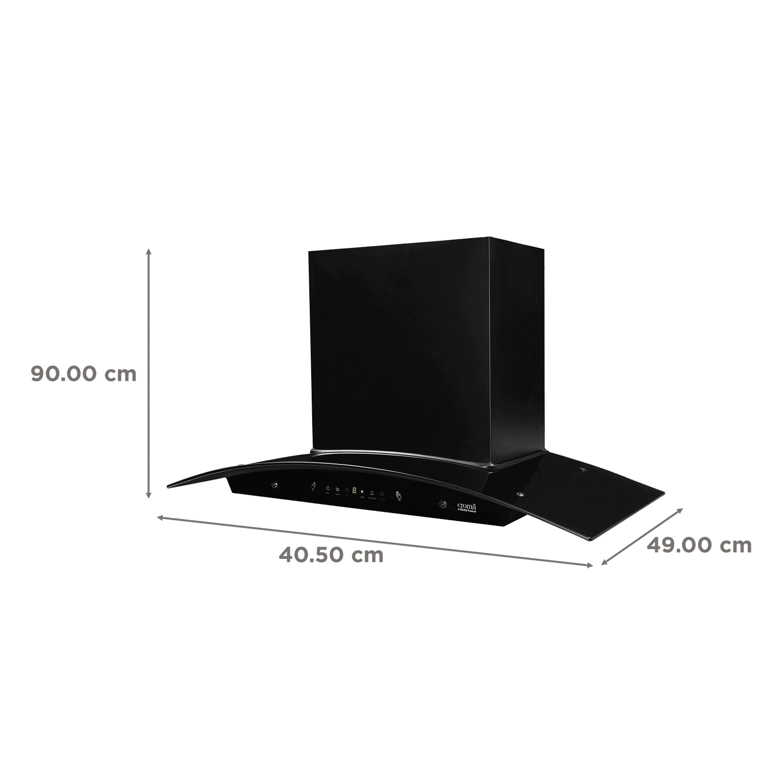 Croma AG1110 90cm 1800m³/hr Ducted Auto Clean Wall Mounted Chimney with Motion Sensor Control (Black)_3