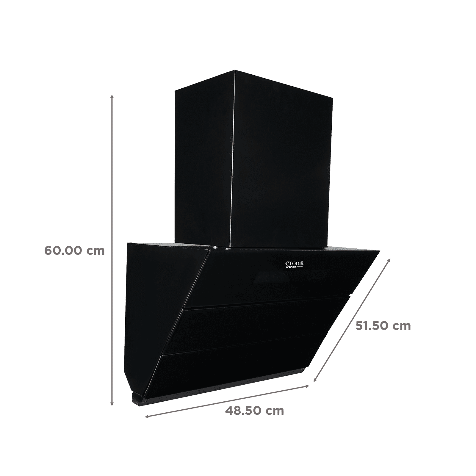 Croma AG1113 60cm 1300m³/hr Ducted Auto Clean Wall Mounted Chimney with Motion Sensor Control (Black)_2