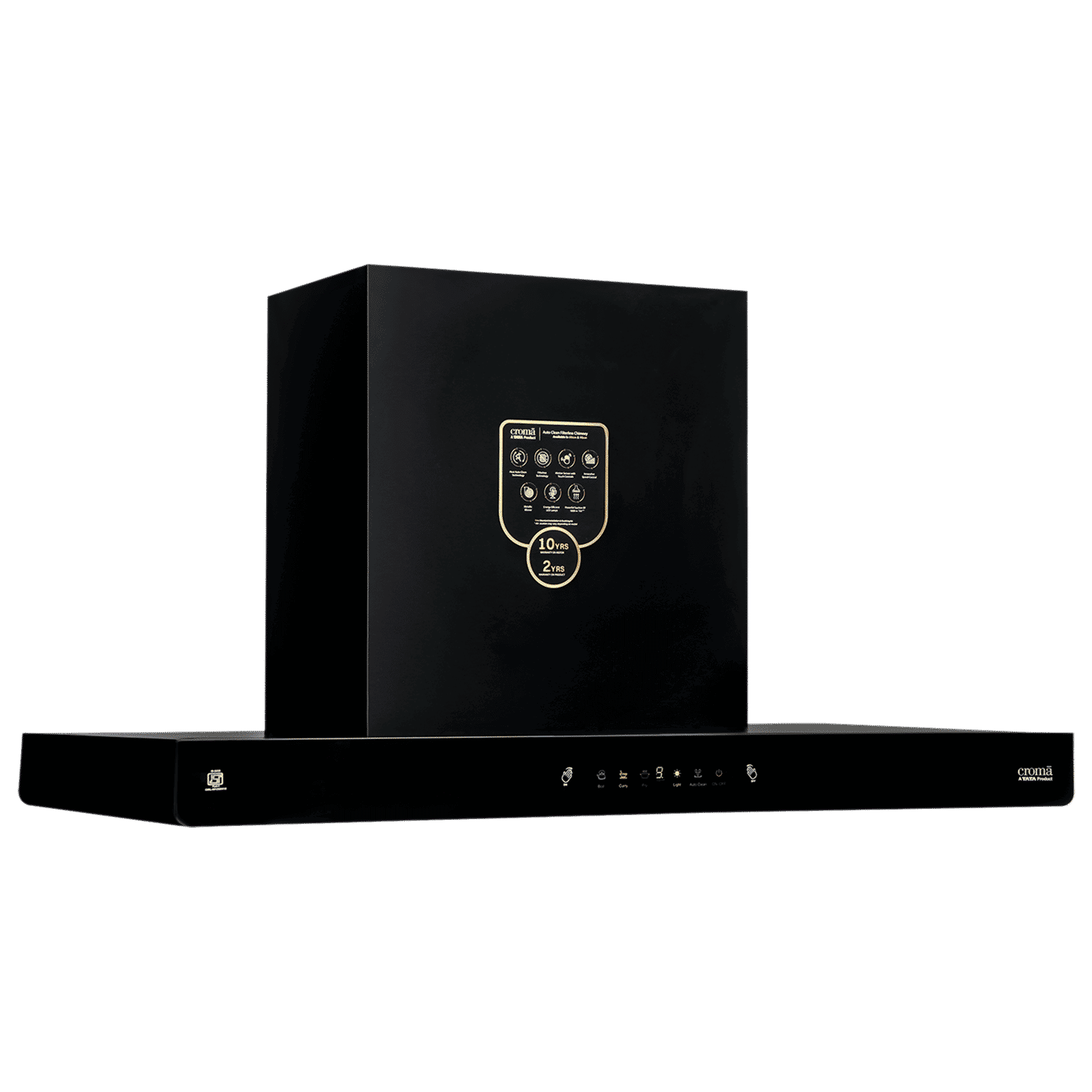 Croma AG1112 90cm 1500m³/hr Auto Clean Wall Mounted Chimney with Touch Control (Black)_4