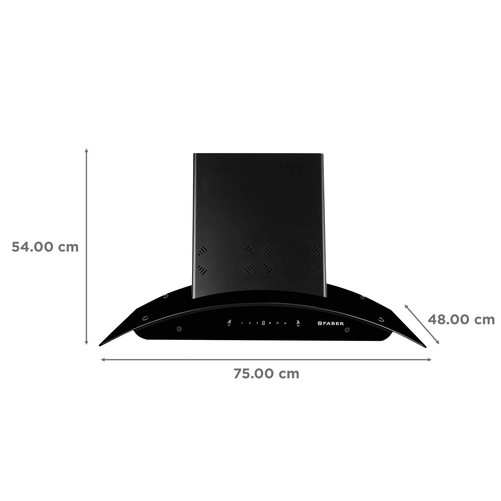 FABER ELLORA 3D IN HC SC BF BK 75 75cm 1400m³/hr Ducted Auto Clean Wall Mounted Chimney with Odor Sensing Technology (Black)_2