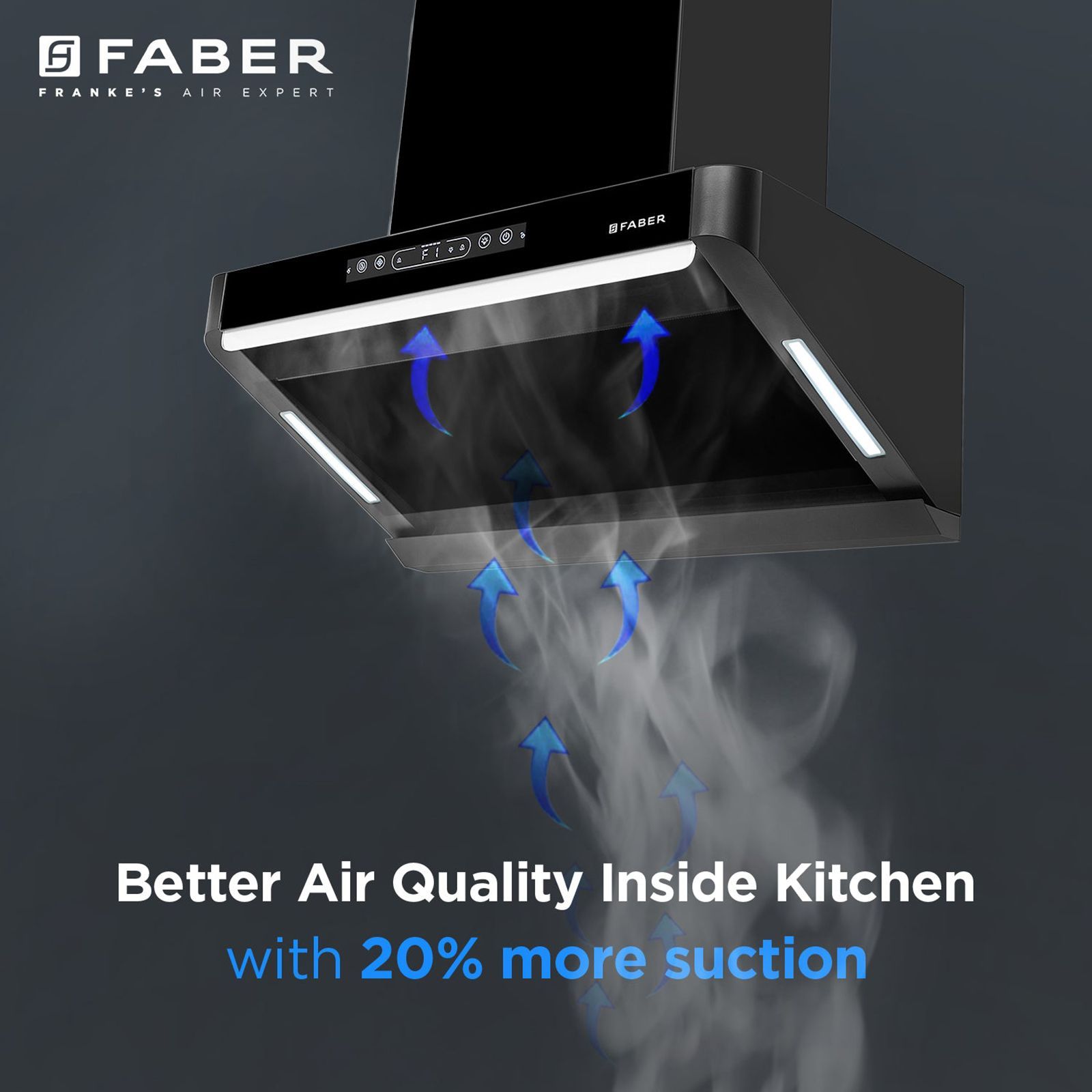 FABER PINNACLE FL HC BK 75 75cm 1500m³/hr Ductless Auto Clean Wall Mounted Chimney with Touch and Gesture Control (Black)_10