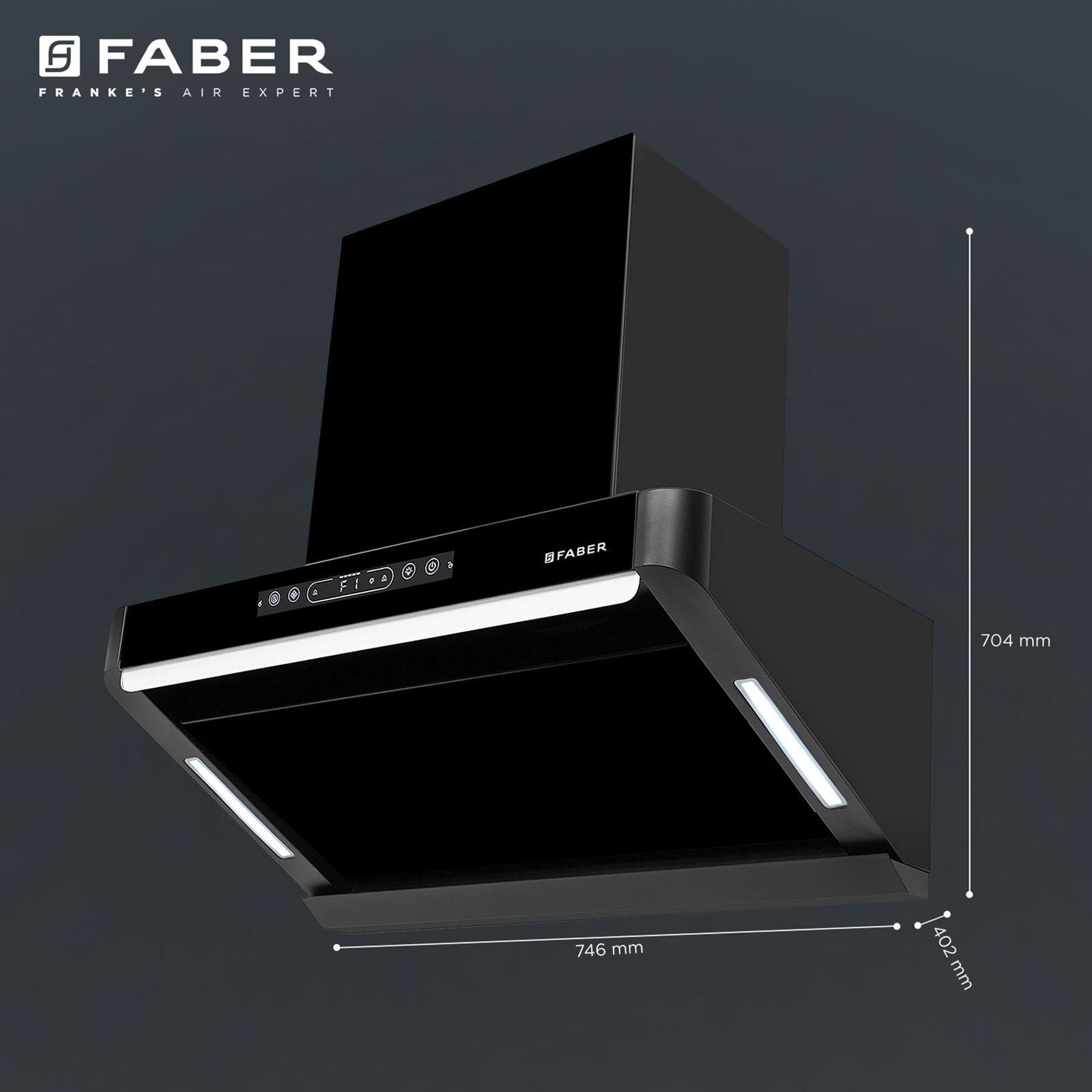 FABER PINNACLE FL HC BK 75 75cm 1500m³/hr Ductless Auto Clean Wall Mounted Chimney with Touch and Gesture Control (Black)_15