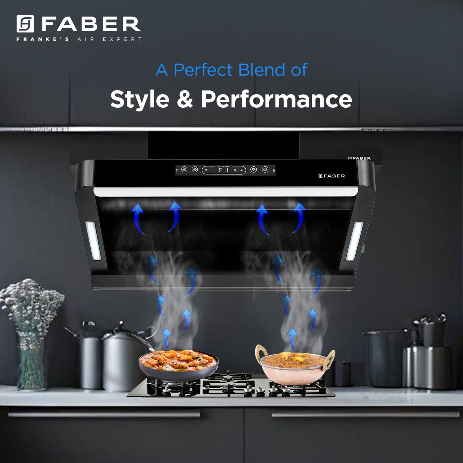 FABER PINNACLE FL HC BK 75 75cm 1500m³/hr Ductless Auto Clean Wall Mounted Chimney with Touch and Gesture Control (Black)_9
