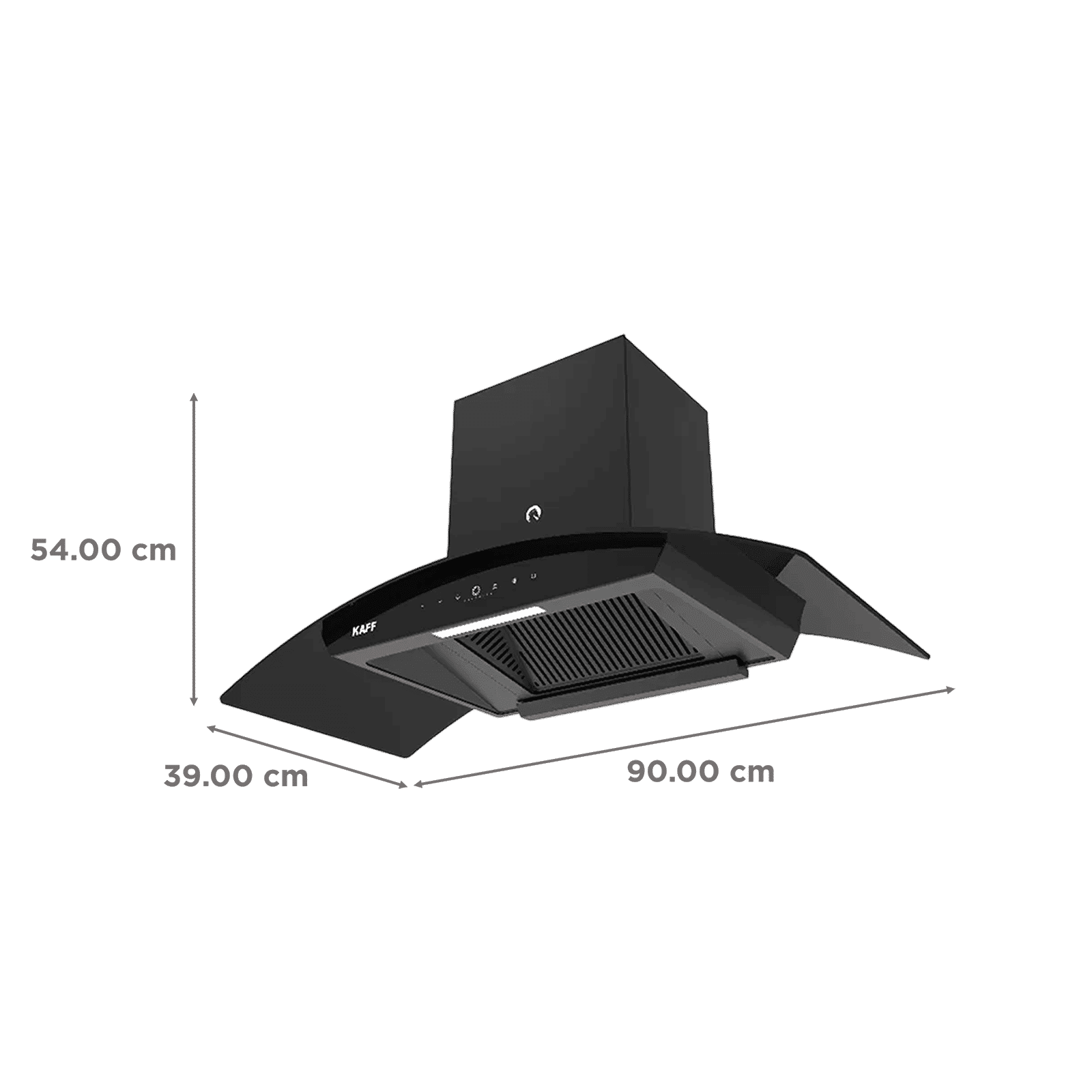 KAFF VASCO DC 90cm 1480m3/hr Ductless Auto Clean Wall Mounted Chimney with Gesture Control (Black)_2