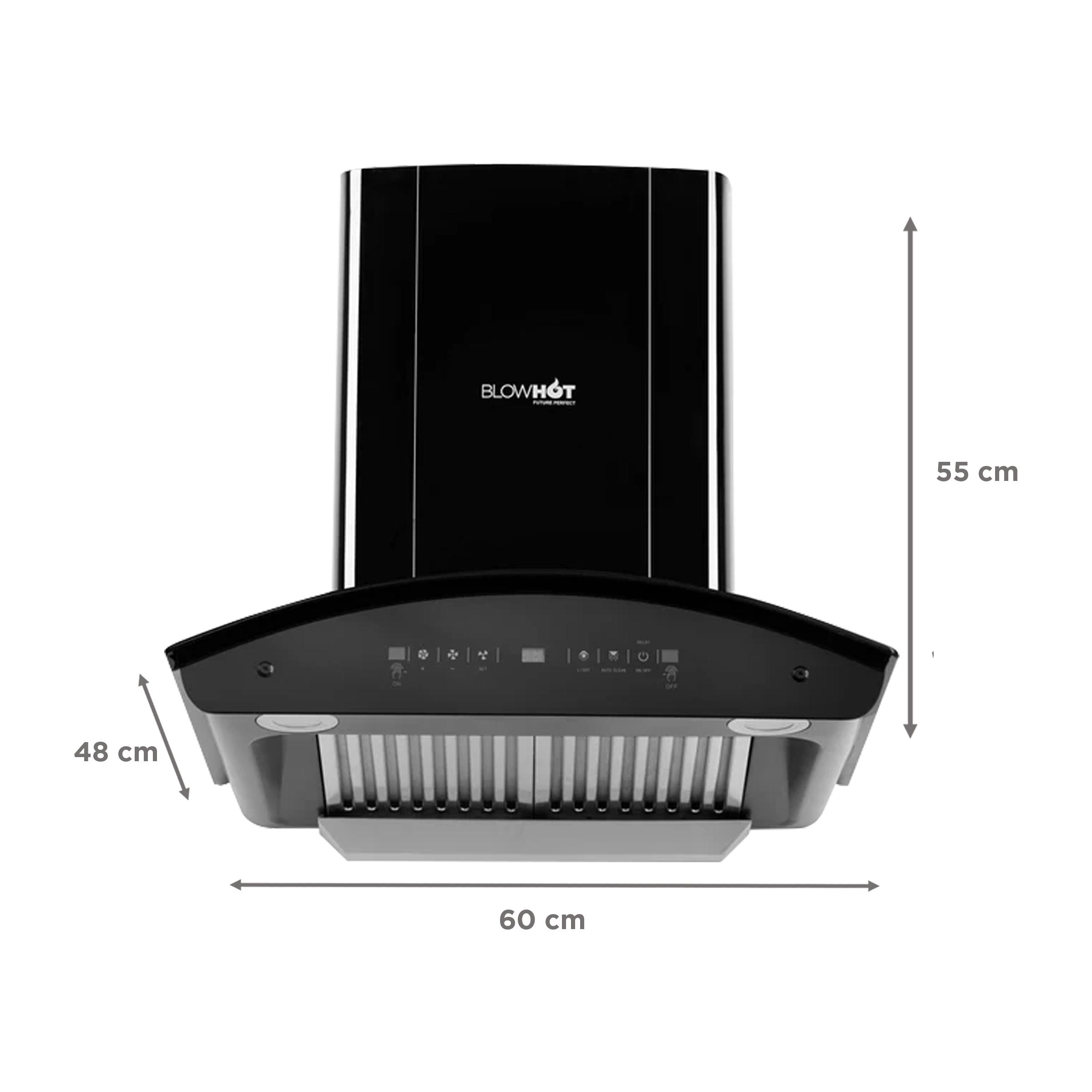 BLOWHOT ERICA TAC MS PLUS 60cm 1450m3/hr Ductless Auto Clean Wall Mounted Chimney with Motion Sensor (Black)_2