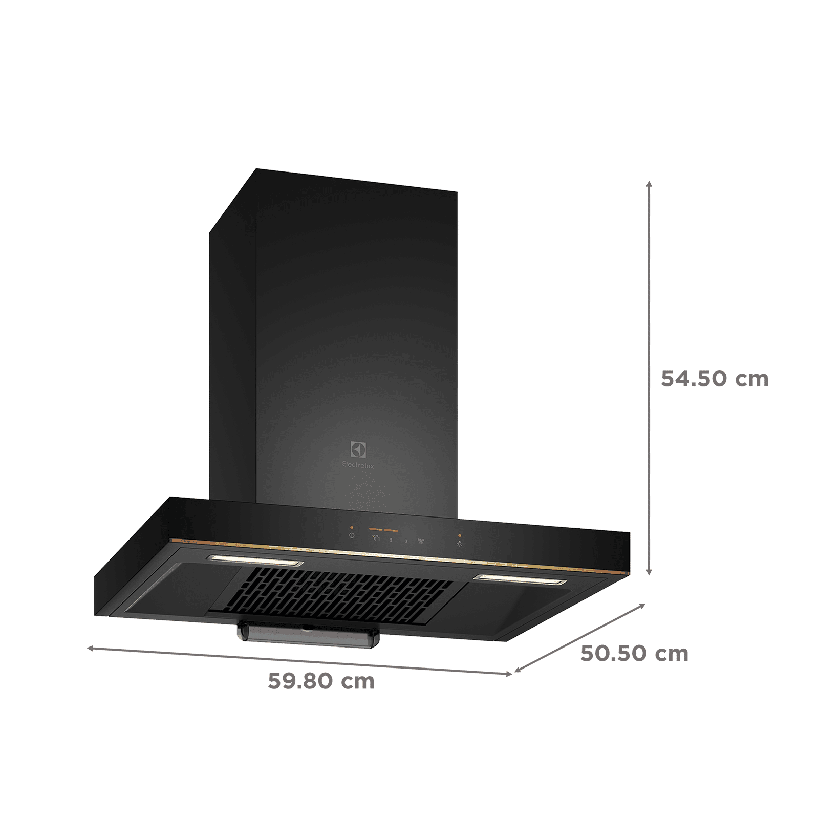 Electrolux UltimateTaste 500 60cm 1350m³/hr Ducted Auto Clean Wall Mounted Chimney with Centrifugal Motor (Black) Electrolux UltimateTaste 500 60cm 1350m³/hr Ducted Auto Clean Wall Mounted Chimney with Centrifugal Motor (Black)_2