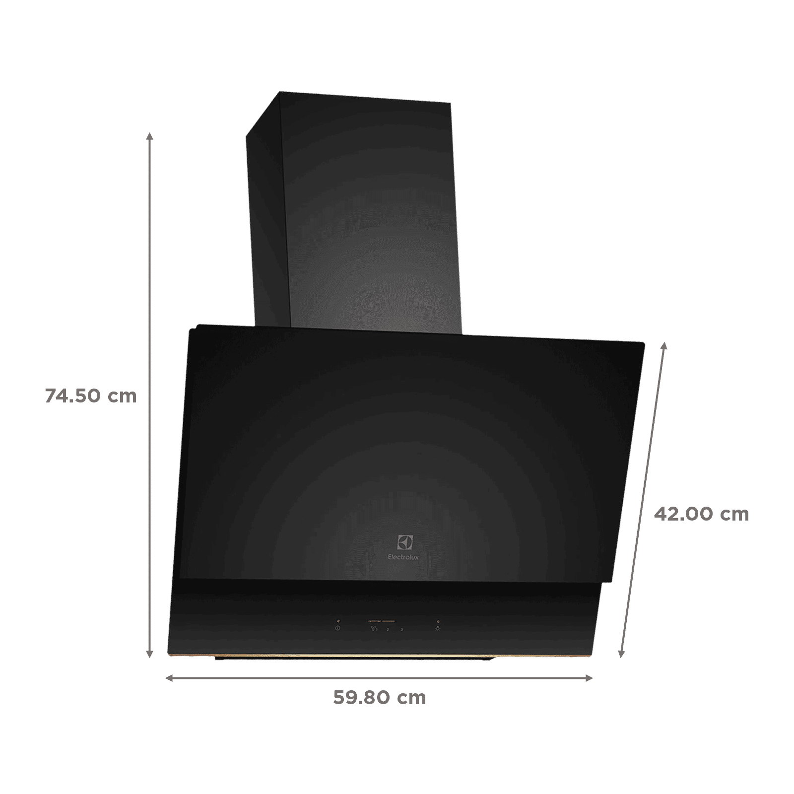 Electrolux UltimateTaste 500 60cm 1200m³/hr Ducted Wall Mounted Chimney with Touch Control Panel (Black)_2