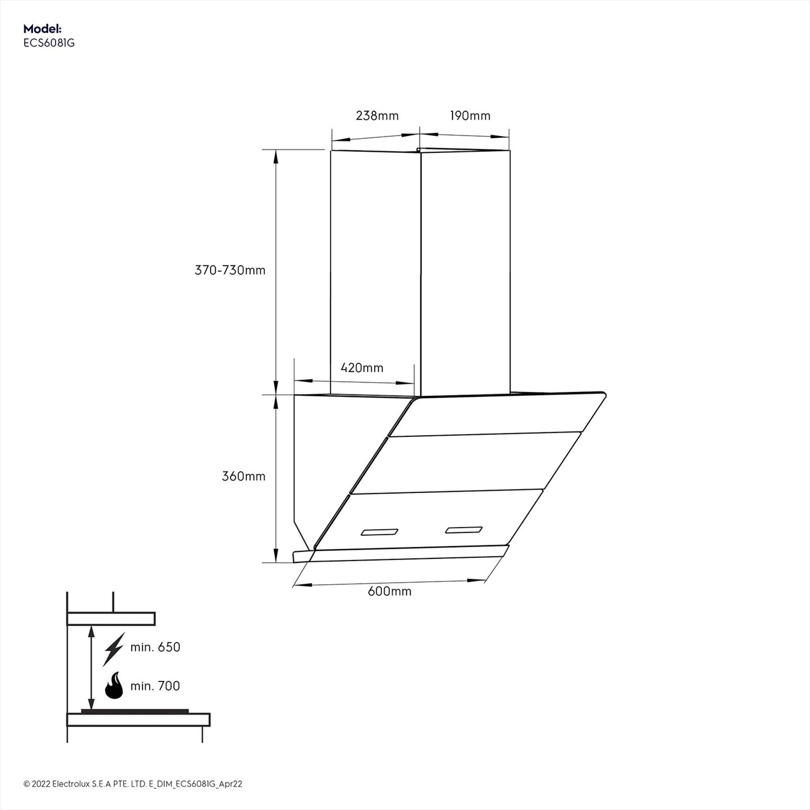 Electrolux UltimateTaste 500 60cm 1200m³/hr Ducted Wall Mounted Chimney with Touch Control Panel (Black)_9