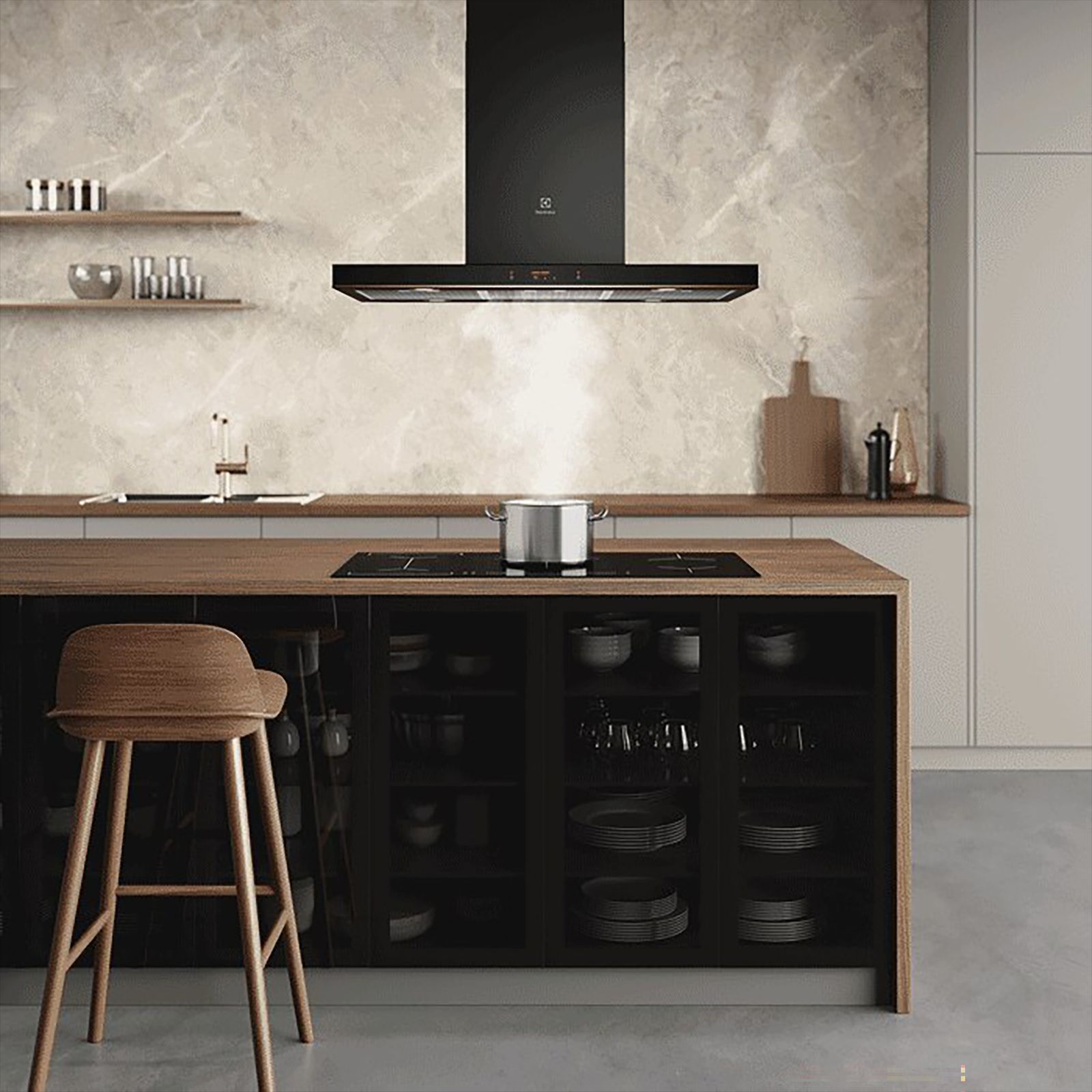 Electrolux UltimateTaste 500 90cm 1200m³/hr Ducted Ceiling Mounted Chimney with Centrifugal Motor (Black)_8