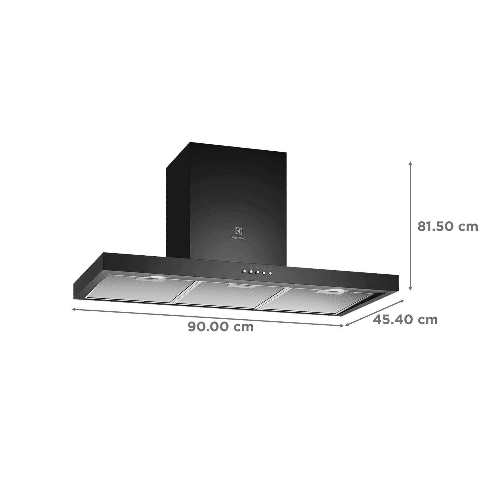 Electrolux UltimateTaste 500 90cm 1200m³/hr Ducted Wall Mounted Chimney with Centrifugal Motor (Black)_2