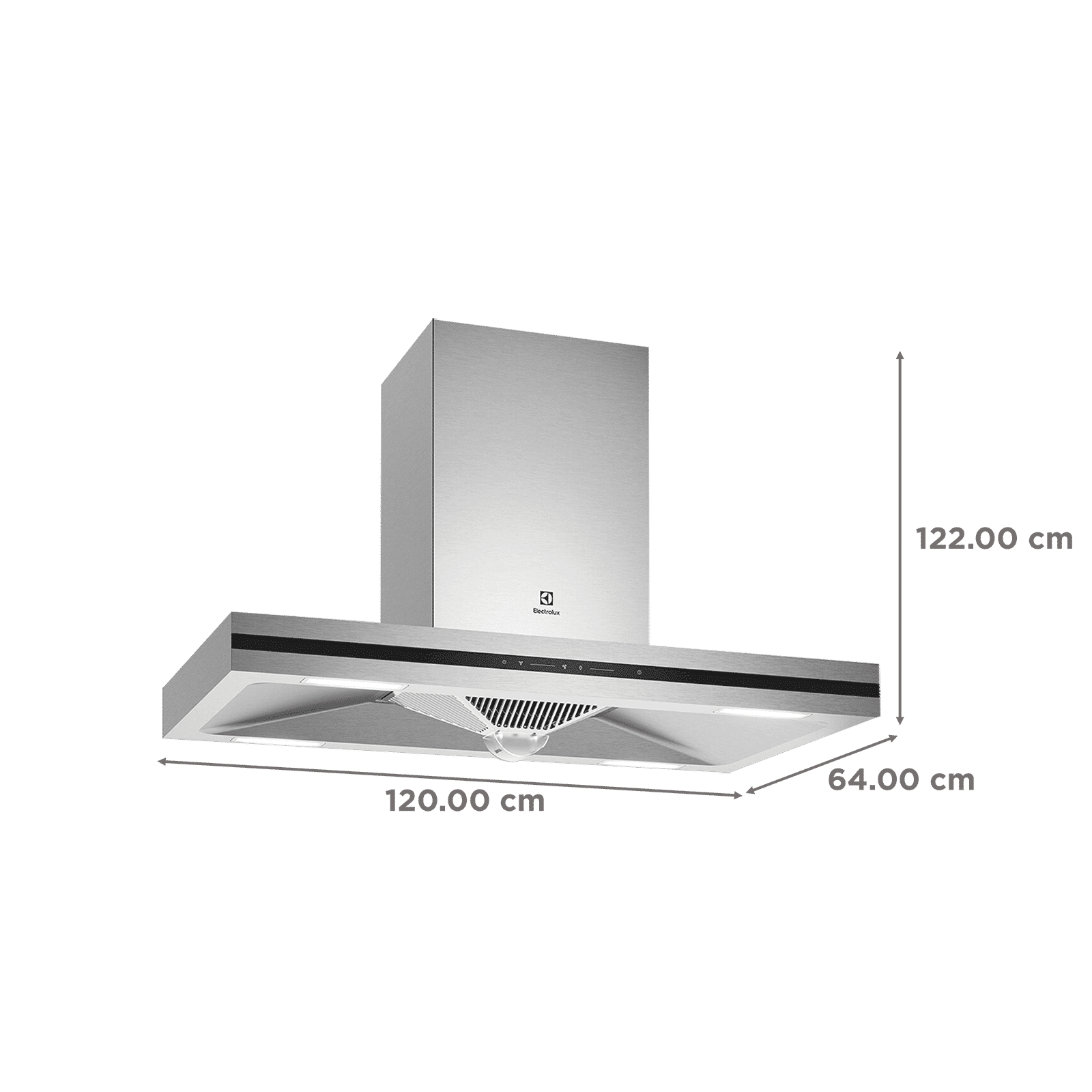 Electrolux UltimateTaste 500 120cm 1200m³/hr Ducted Ceiling Mounted Chimney with Centrifugal Motor (Stainless Steel)_2