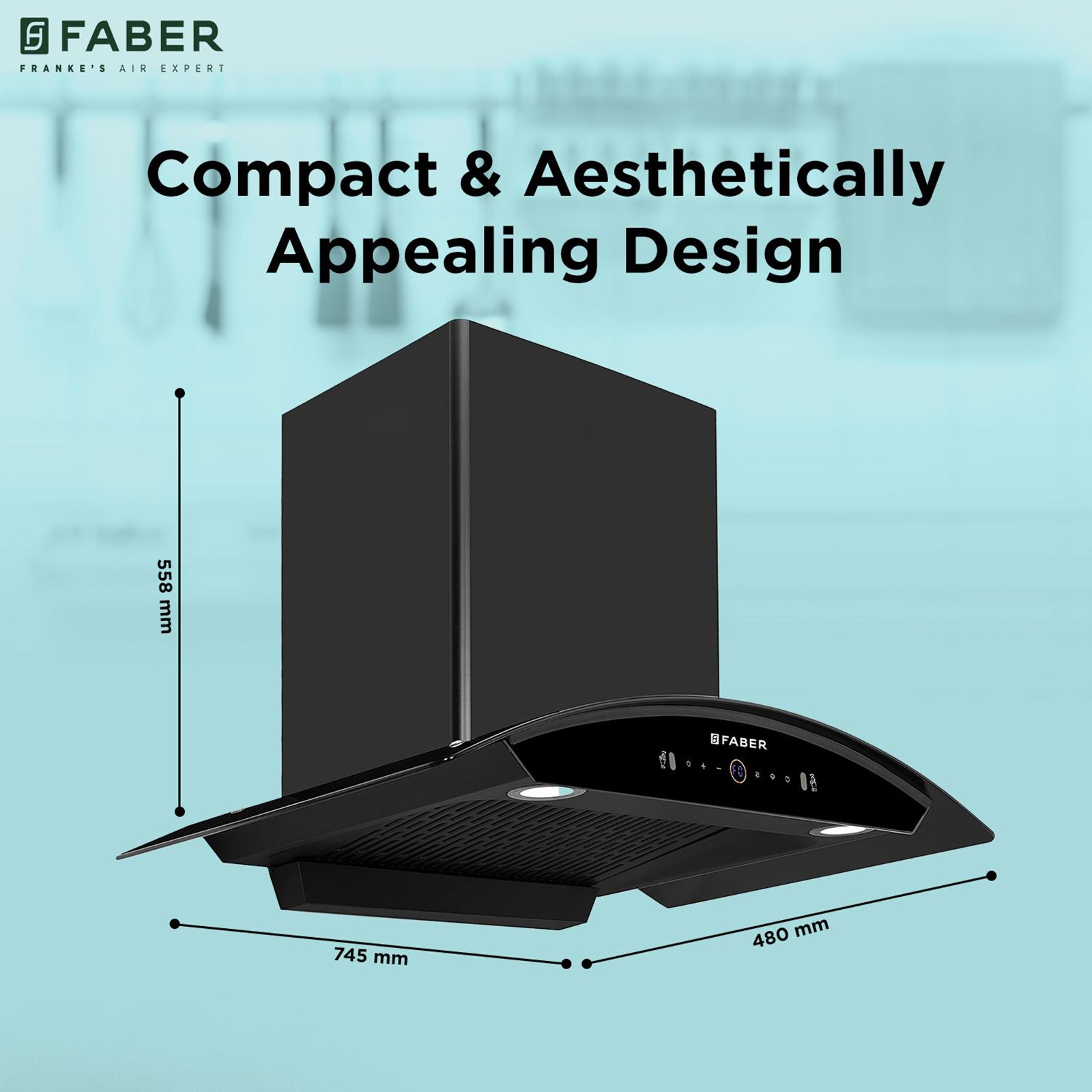 FABER ENIGMA BLDC HC SC BK 75 75cm 1500m³/hr Ductless Auto Clean Wall Mounted Chimney with Gesture and Remote Control (Black)_11