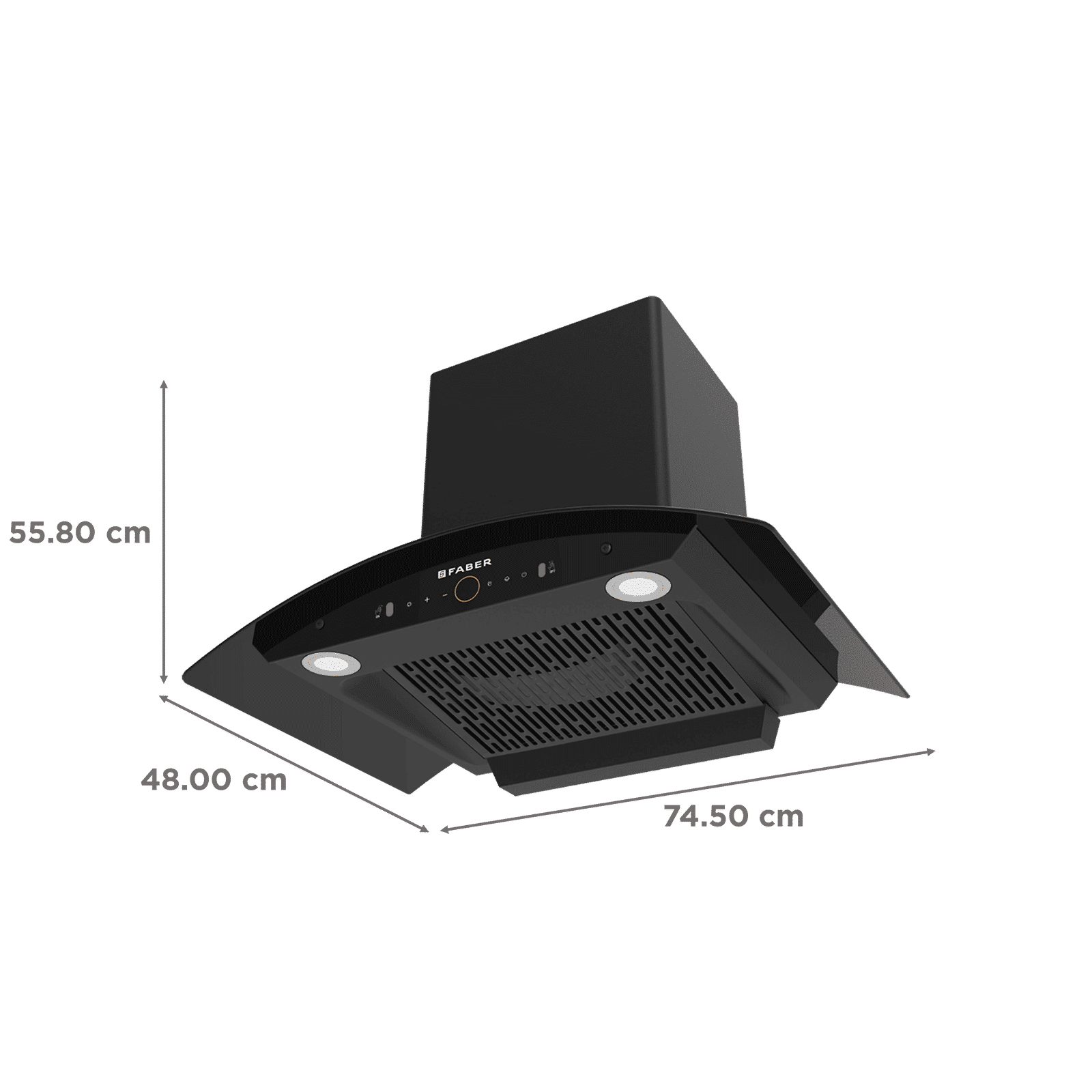 FABER ENIGMA BLDC HC SC BK 75 75cm 1500m³/hr Ductless Auto Clean Wall Mounted Chimney with Gesture and Remote Control (Black)_2