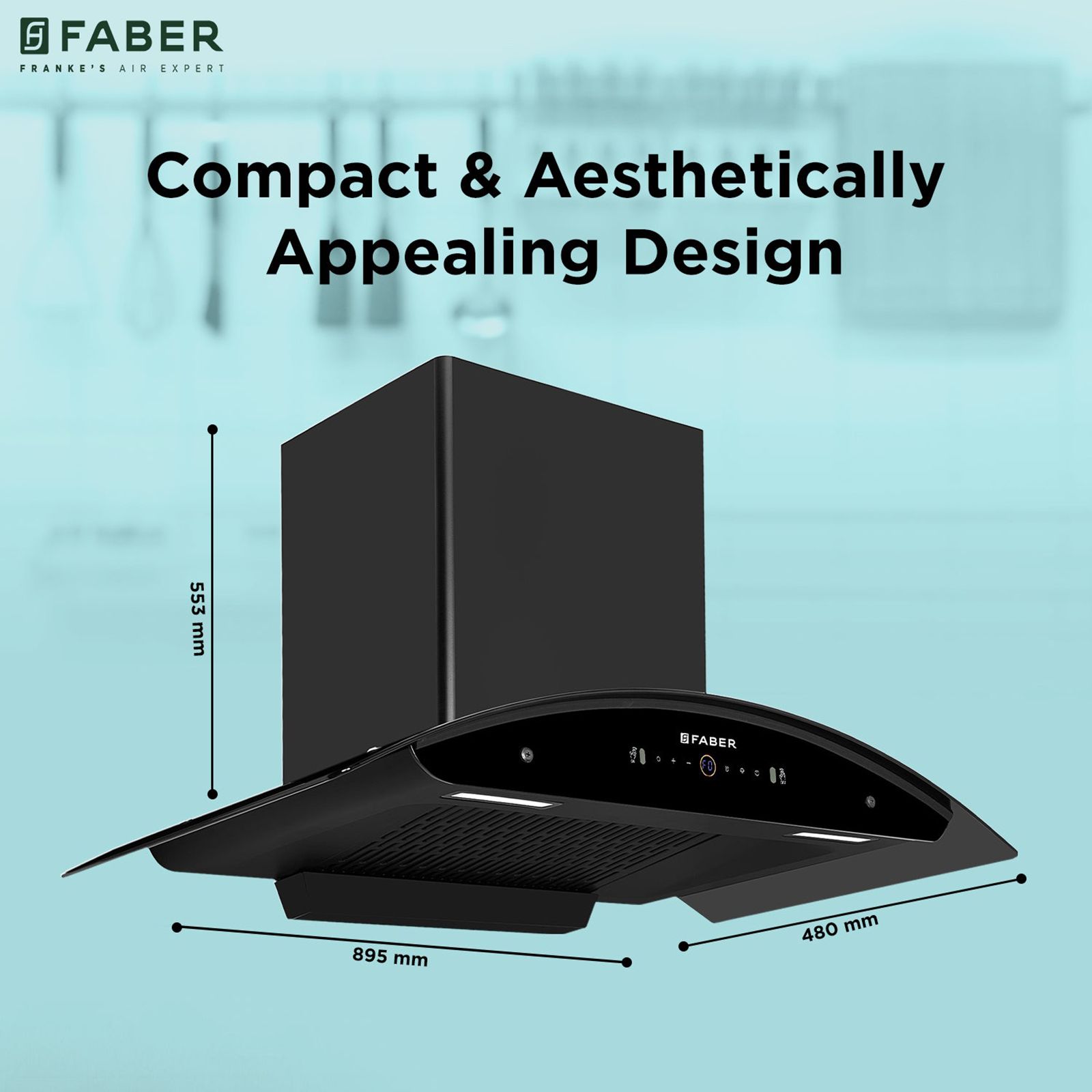 FABER ENIGMA BLDC HC SC BK 90 90cm 1500m³/hr Ductless Auto Clean Wall Mounted Chimney with Gesture and Remote Control (Black)_6