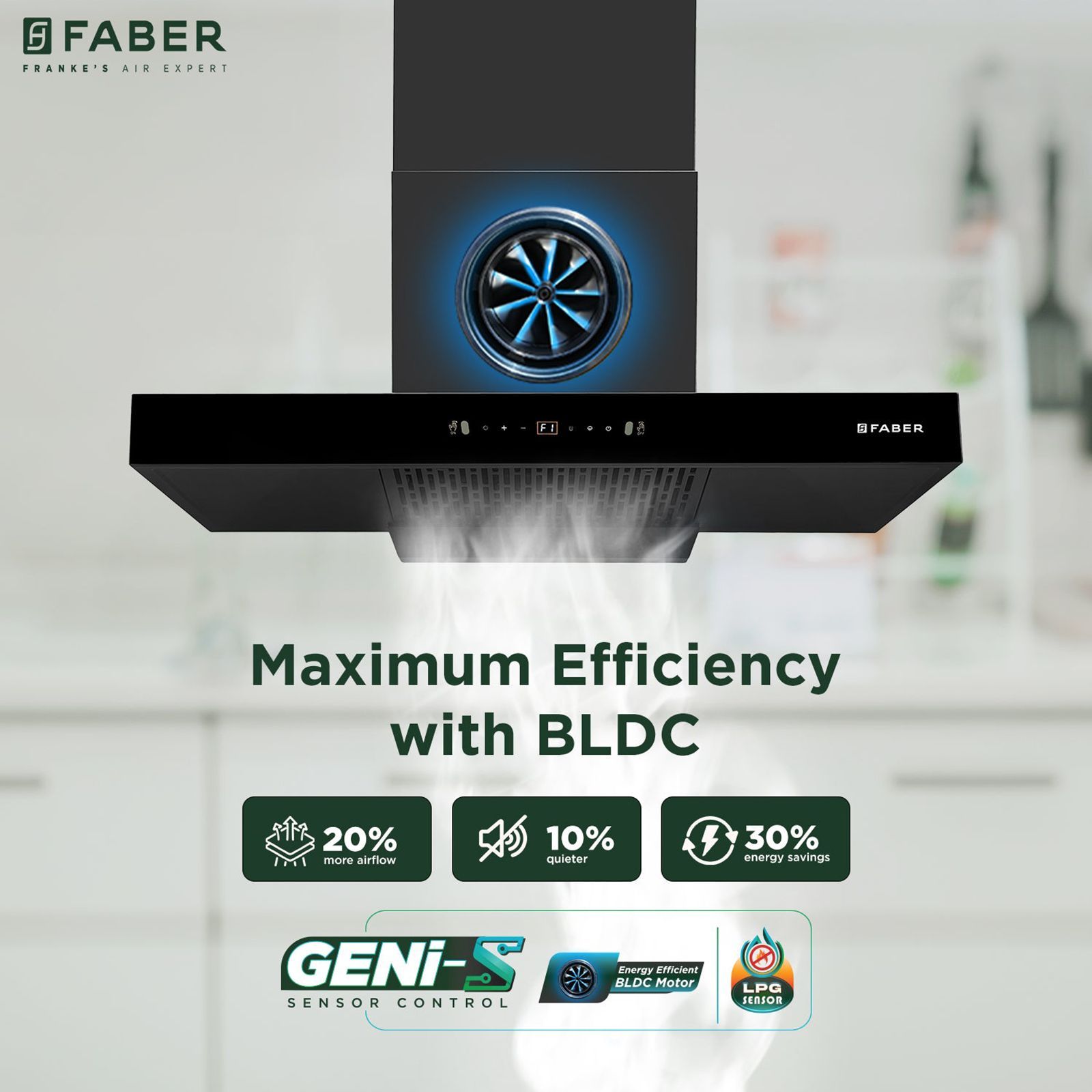 FABER SIGMA BLDC HC SC BK 90 90cm 1500m³/hr Ductless Auto Clean Wall Mounted Chimney with Gesture and Remote Control (Black)_9
