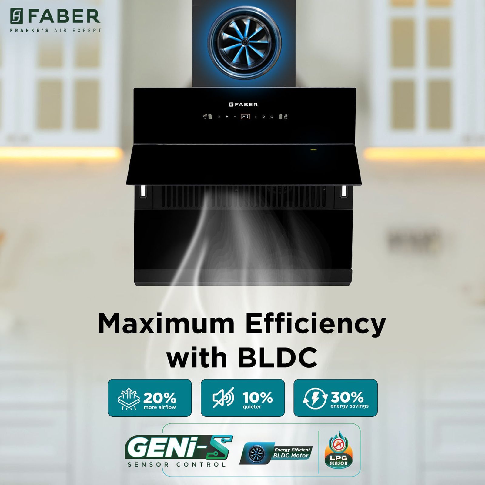 FABER AETHER BLDC HC SC BK 60 60cm 1500m³/hr Ductless Auto Clean Wall Mounted Chimney with Gesture and Remote Control (Black) FABER AETHER BLDC HC SC BK 60 60cm 1500m³/hr Ductless Auto Clean Wall Mounted Chimney with Gesture and Remote Control (Black)_8