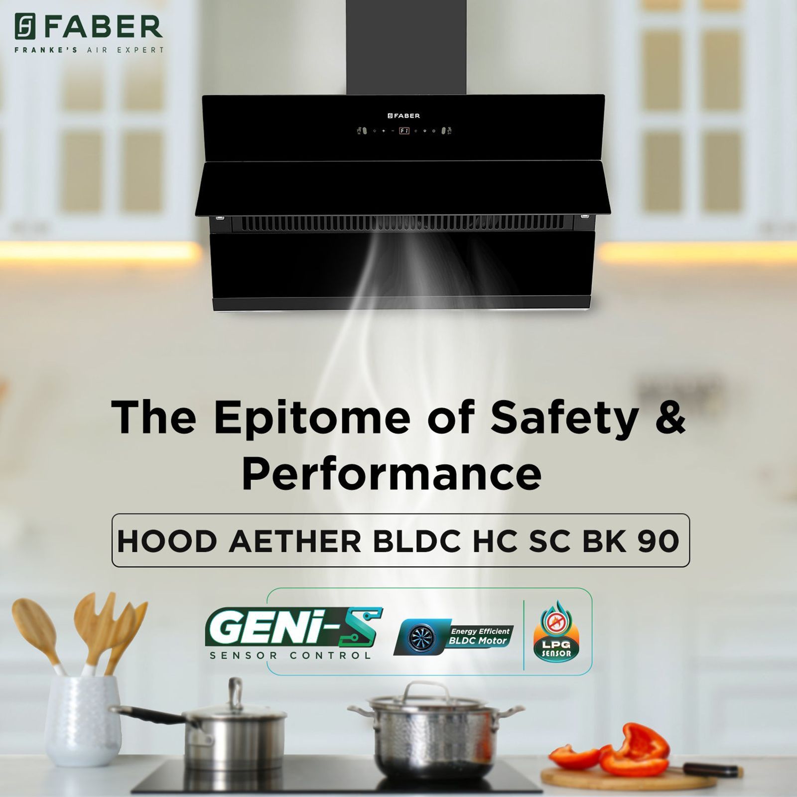 FABER AETHER BLDC HC SC BK 90 90cm 1500m³/hr Ductless Auto Clean Wall Mounted Chimney with Gesture and Remote Control (Black) FABER AETHER BLDC HC SC BK 90 90cm 1500m³/hr Ductless Auto Clean Wall Mounted Chimney with Gesture and Remote Control (Black)_7