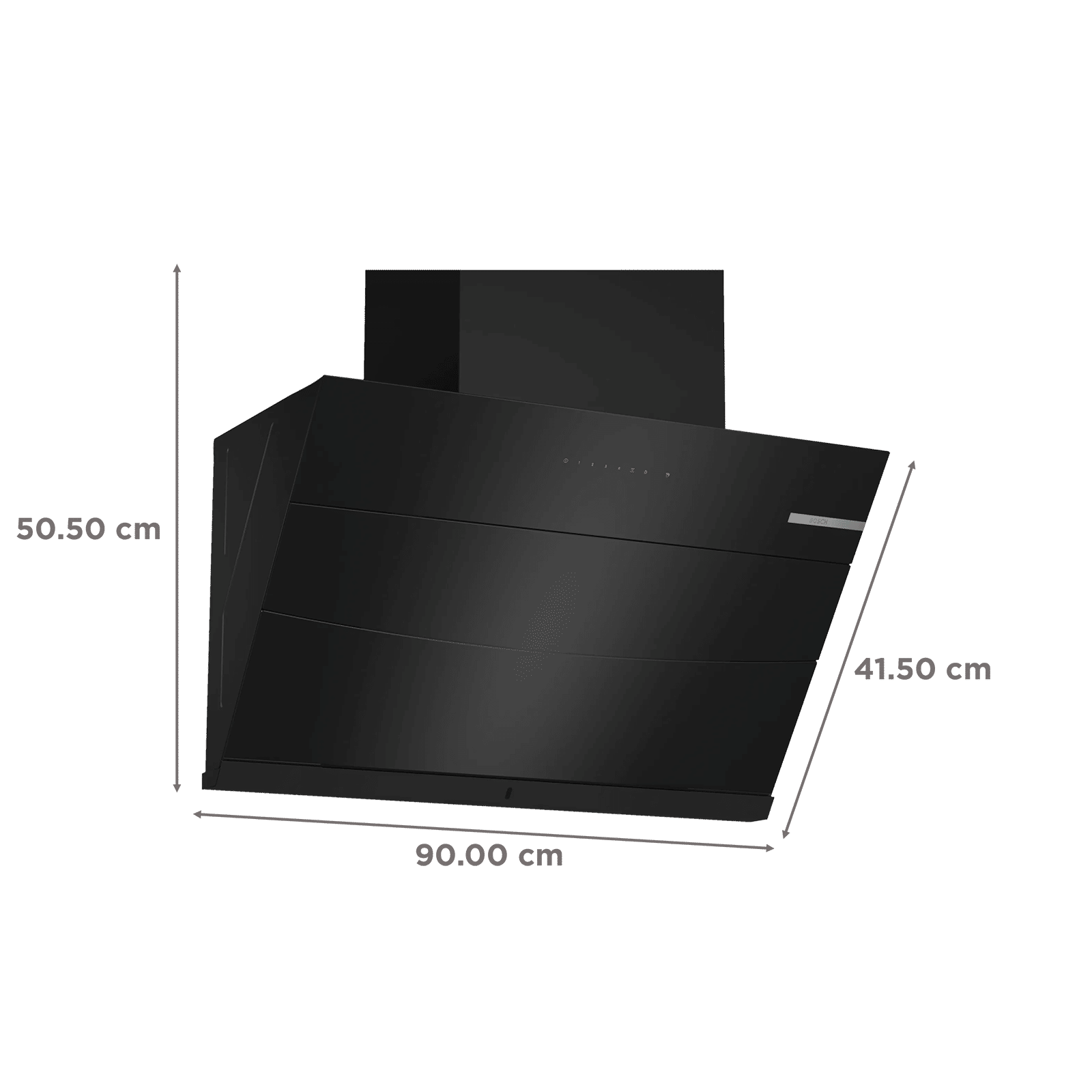 BOSCH Series 4 90cm 950m³/hr Ducted Auto Clean Wall Mounted Chimney with Smart Motor Technology (Flat Black)_2